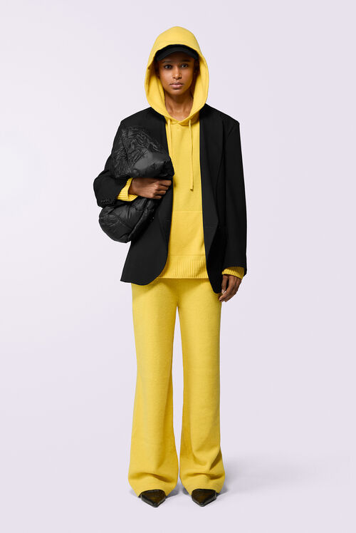 Angels Patch Knit Trousers Yellow