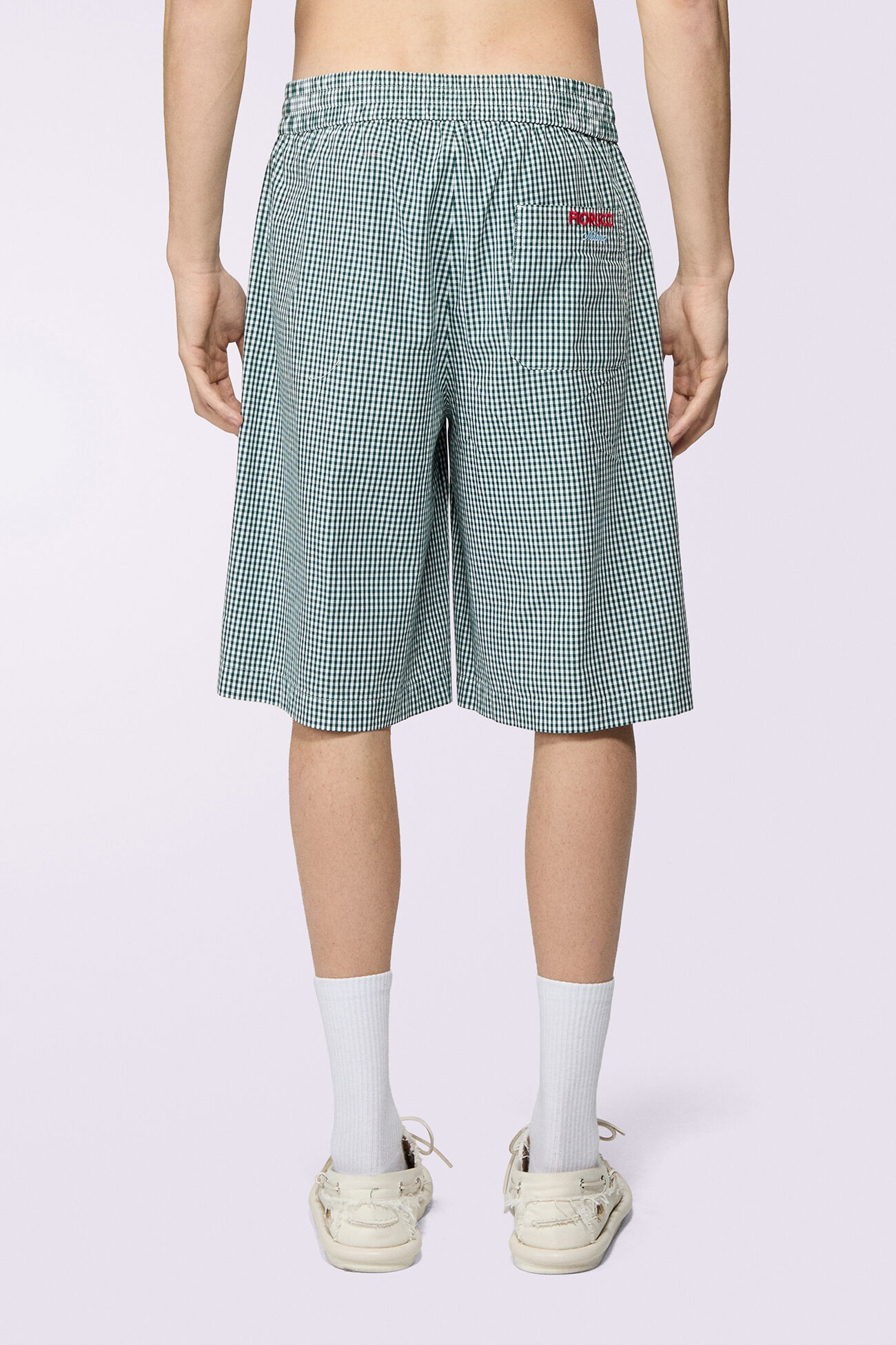 Gingham Logo Shorts Green