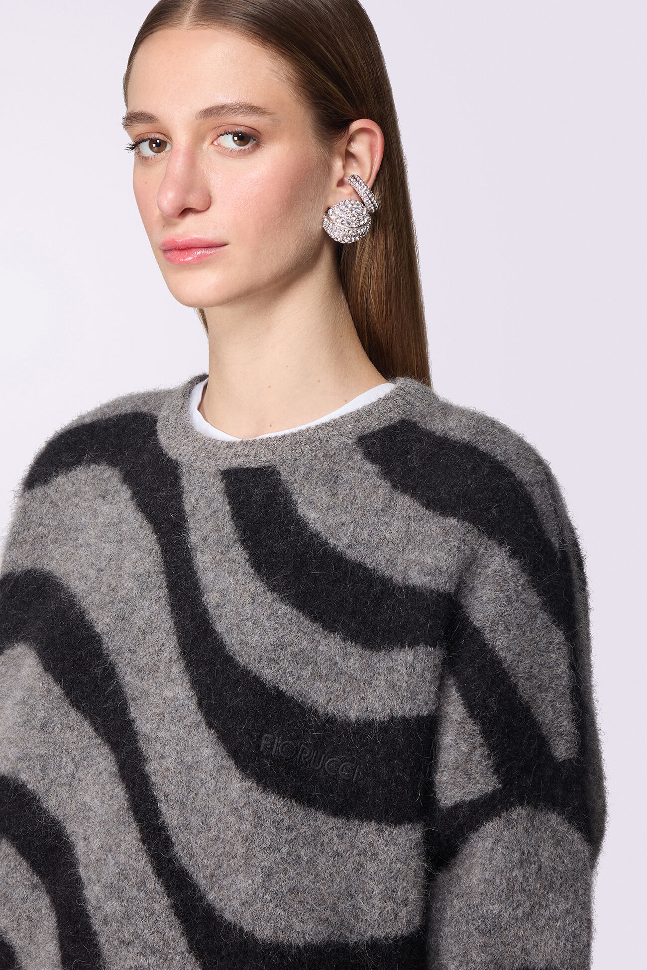 Unisex Candy Stripe Knit Jumper Black