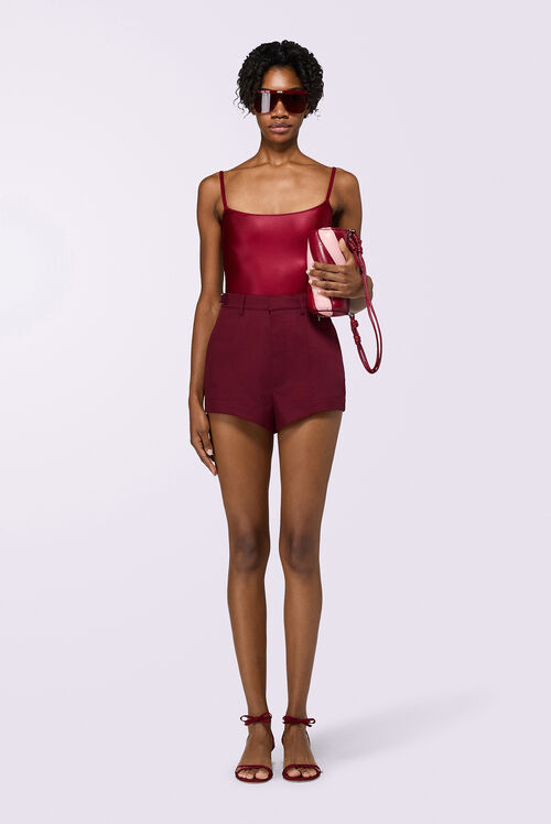 Embroidered Shorts Red