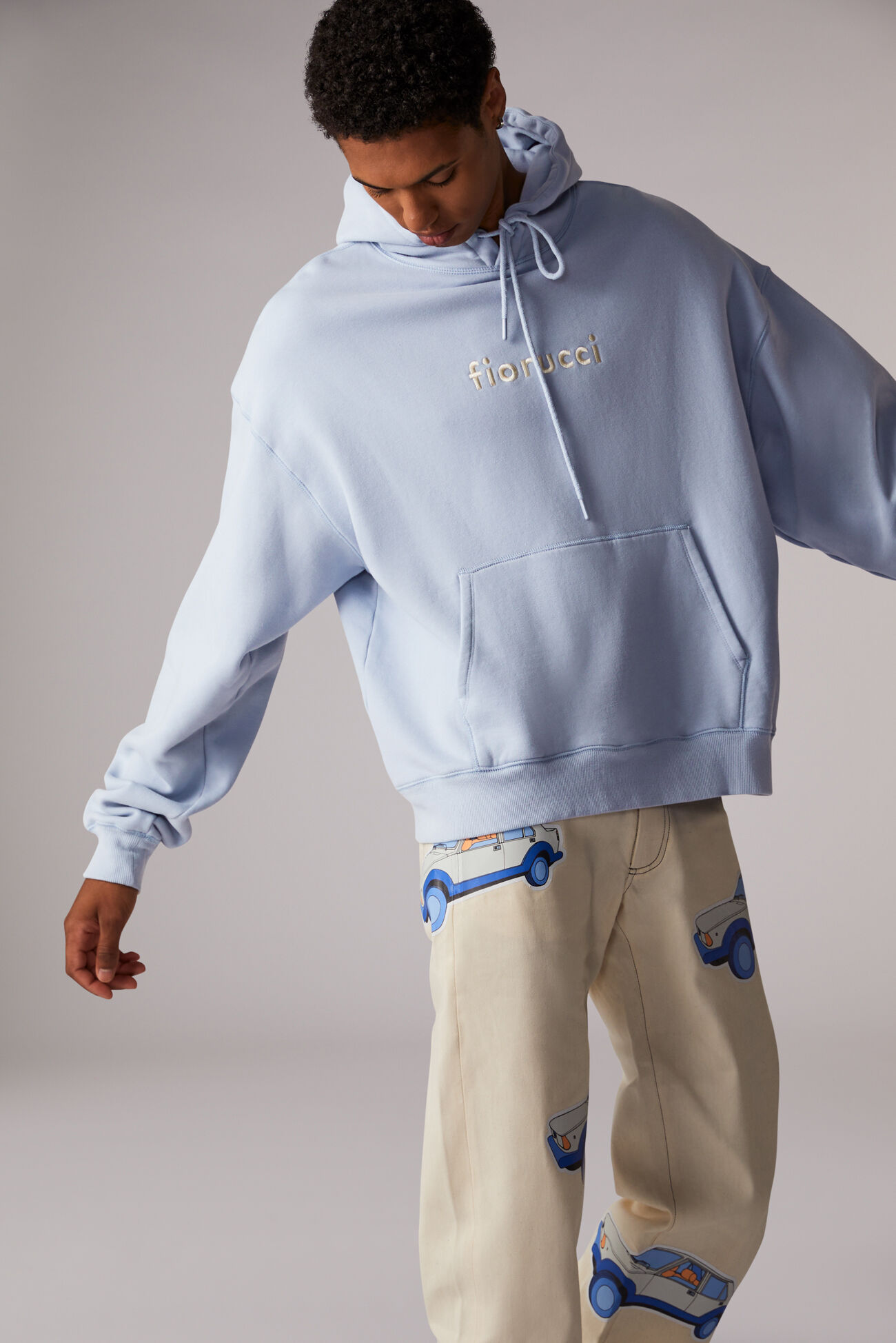 Embroidered Logo Hoodie Blue
