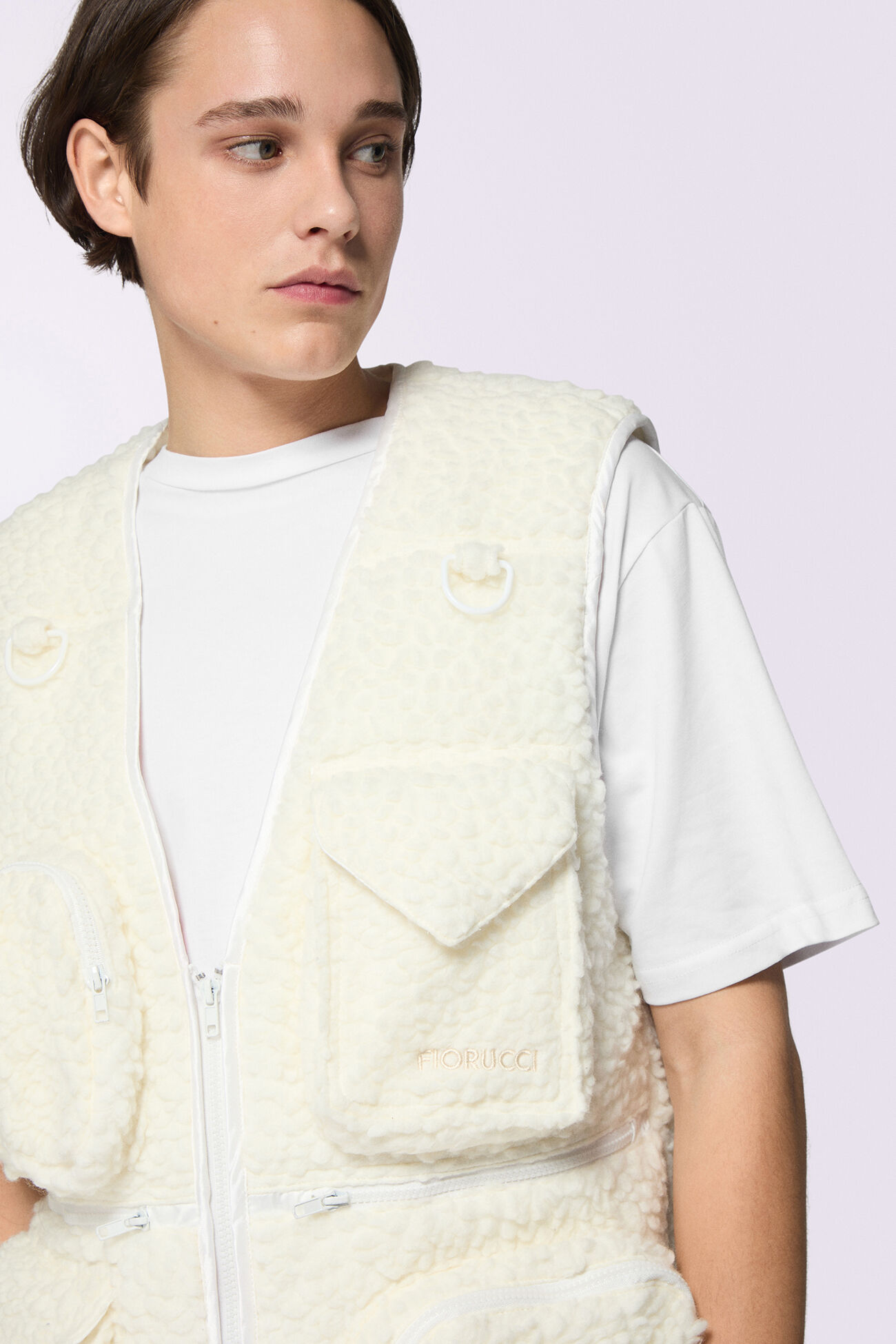 Super Pocket Sherpa Vest Cream