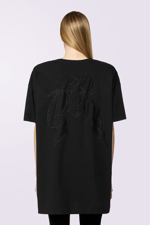 Kissing Angels Mini T-Dress Black