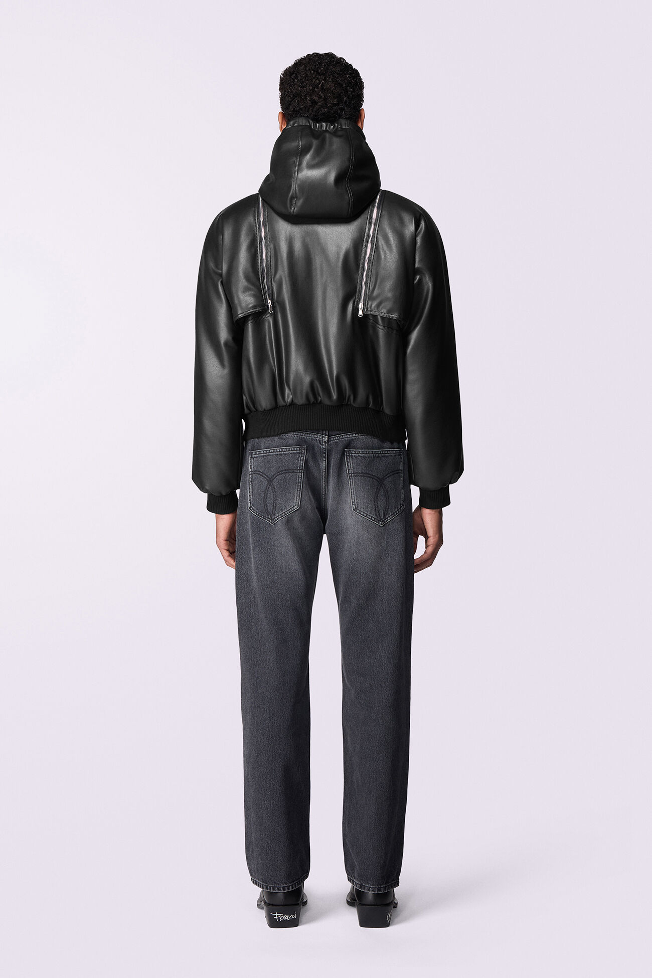 Unisex Faux Leather Jacket Black