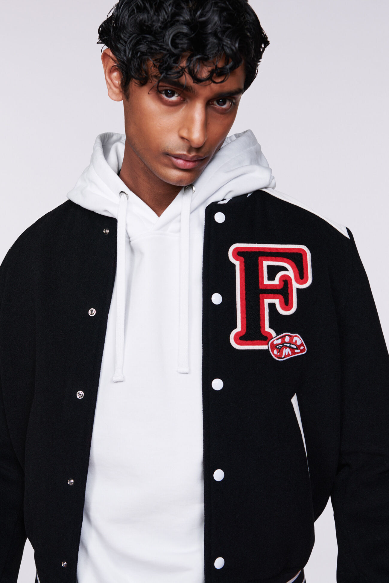 Varsity Patch Jacket Black