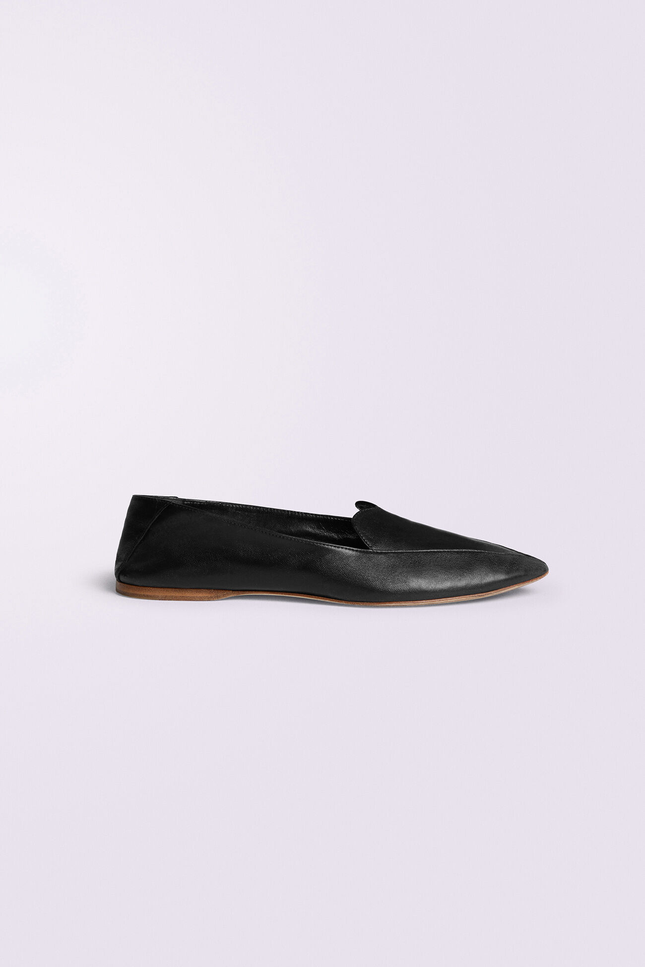 Women's Heart Leather Loafers Black