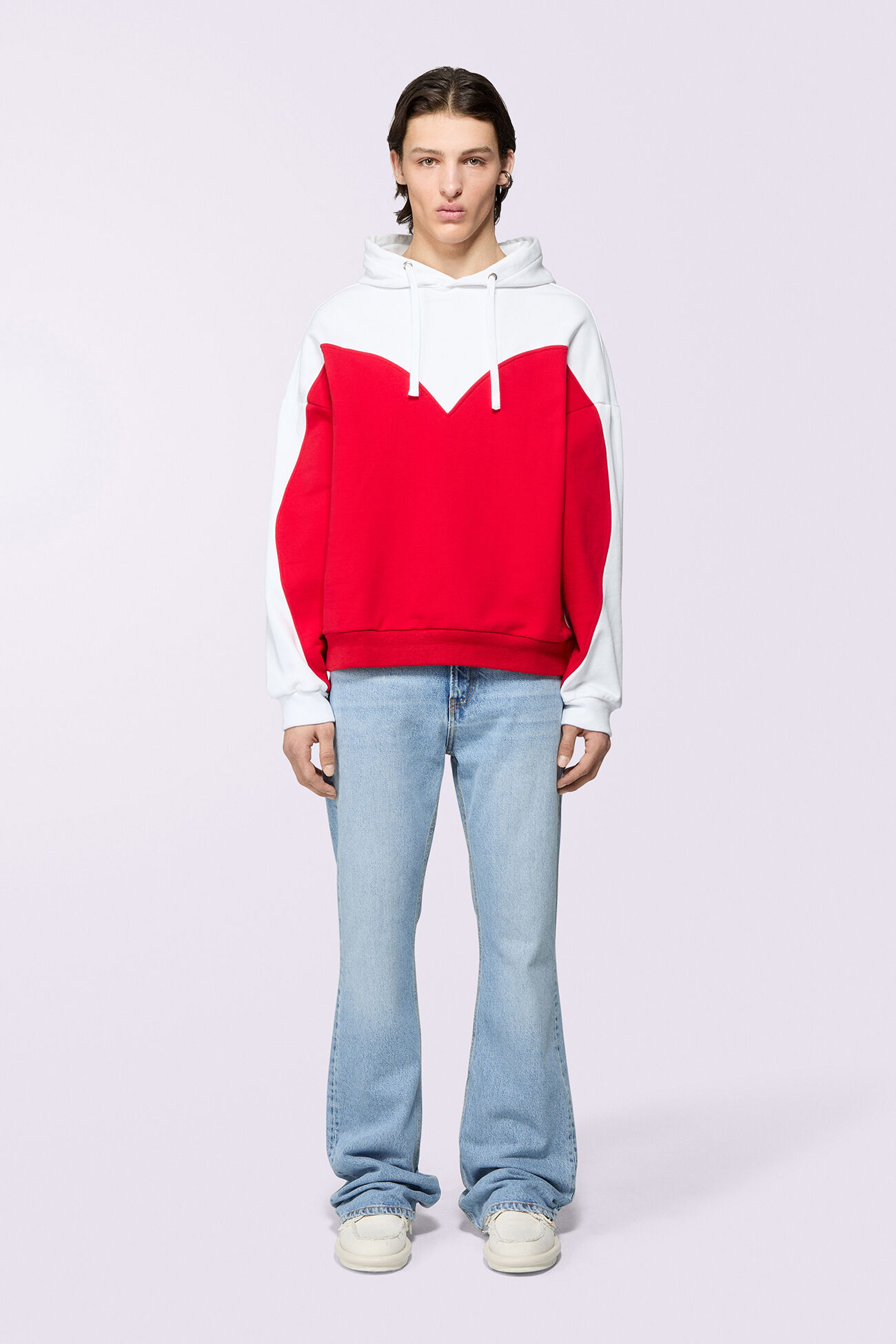 Unisex Heart Flare Jeans Light Blue