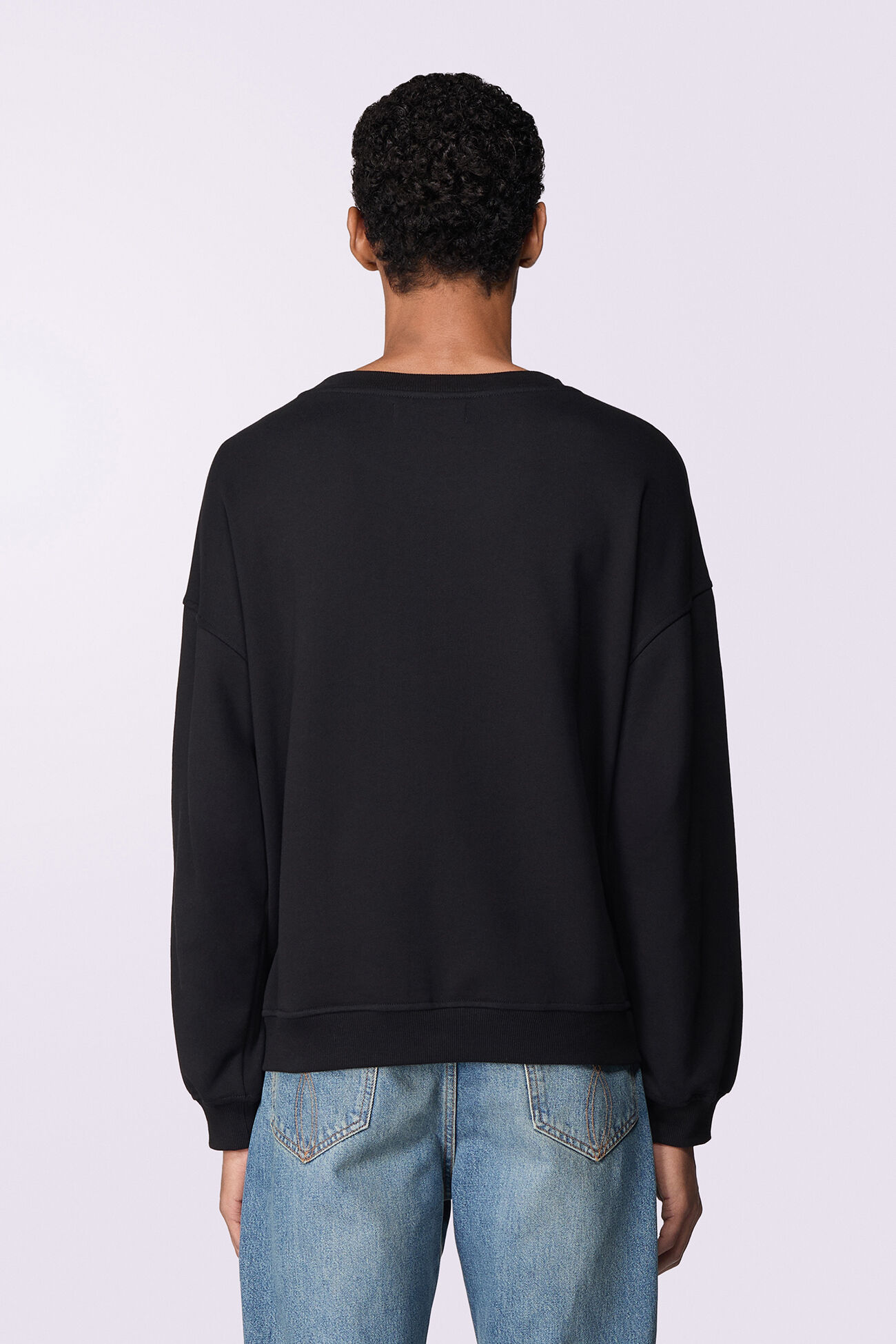 Unisex Varsity Patch Sweatshirt Black