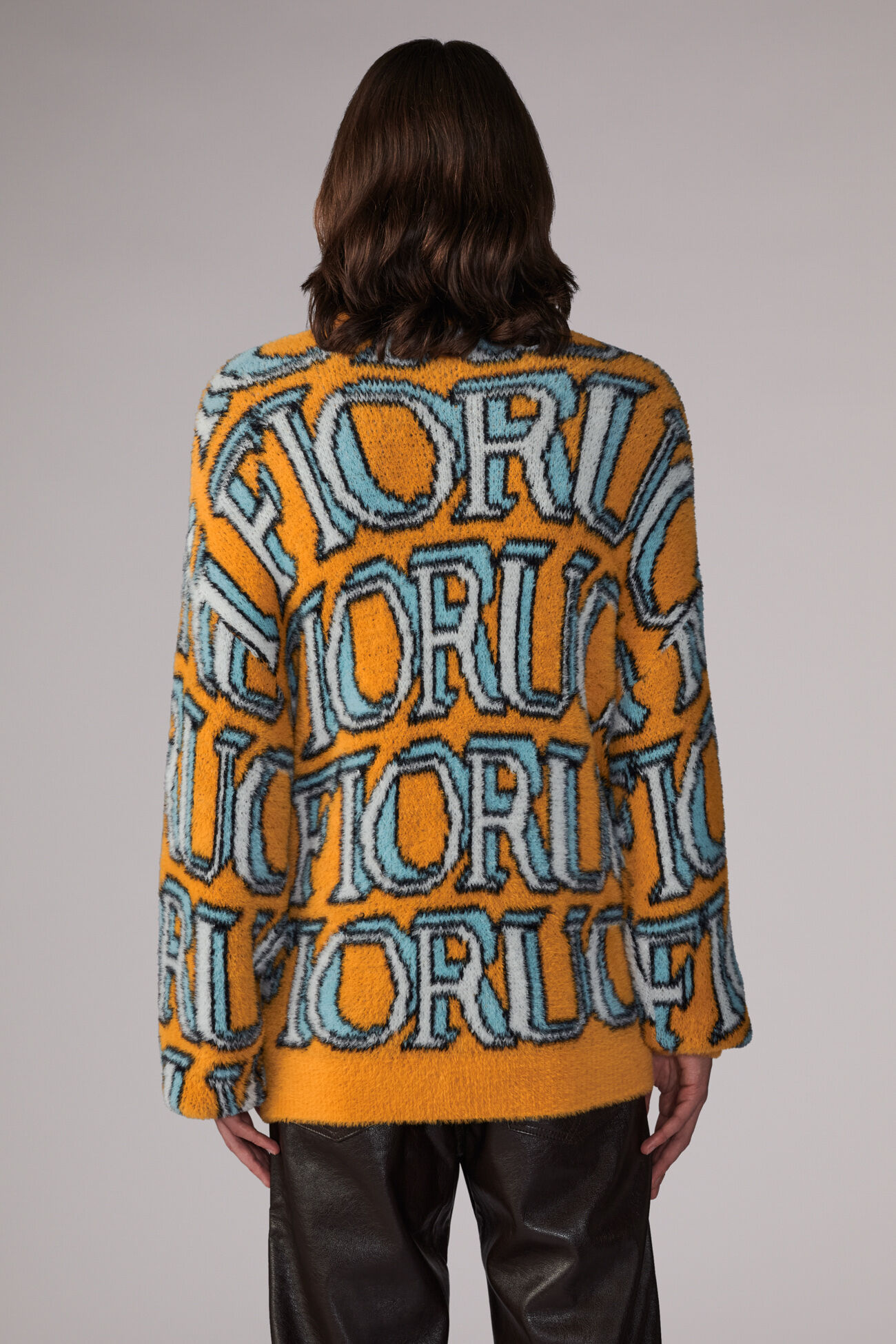 Unisex Monogram Logo Knit Jumper Orange