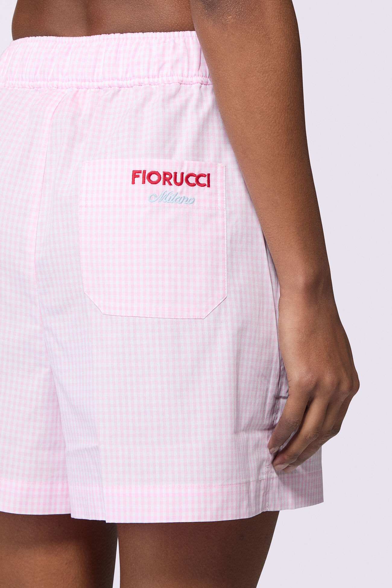 Gingham Logo Shorts Pink