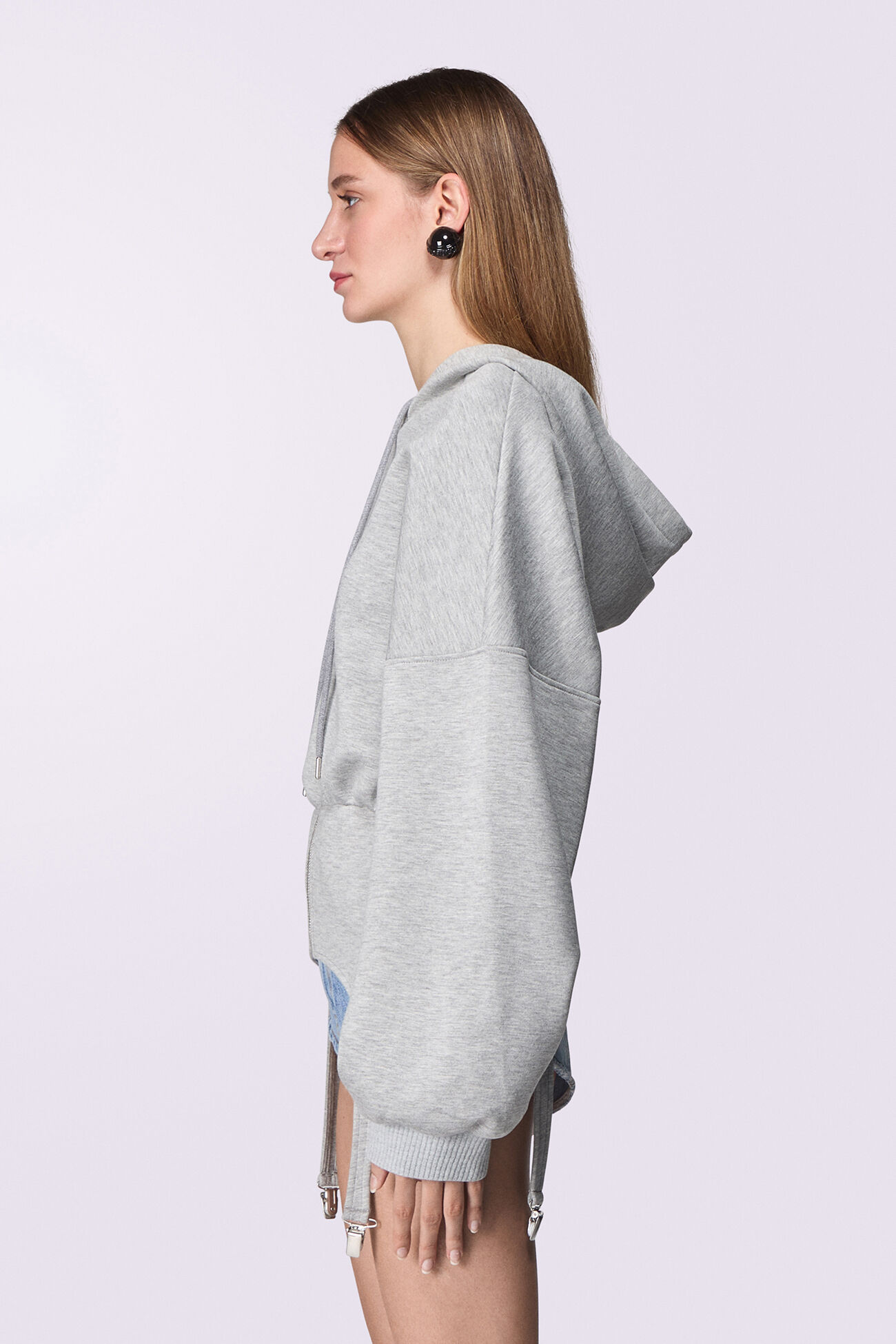 Neoprene Suspender Hoodie Grey