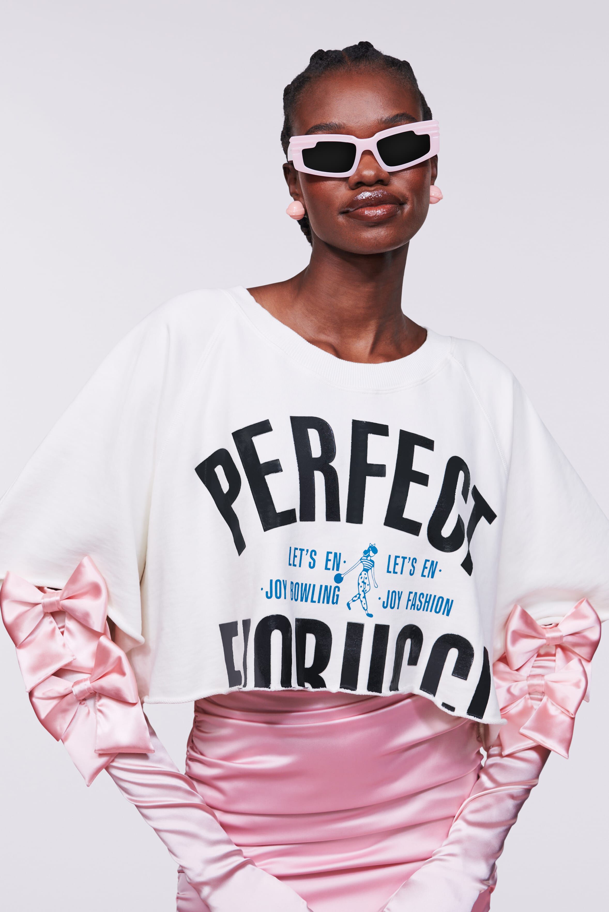 Perfect Fiorucci Crop Sweatshirt White