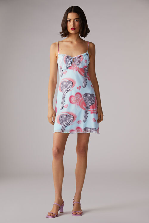 Love Is Key Balconette Dress Blue