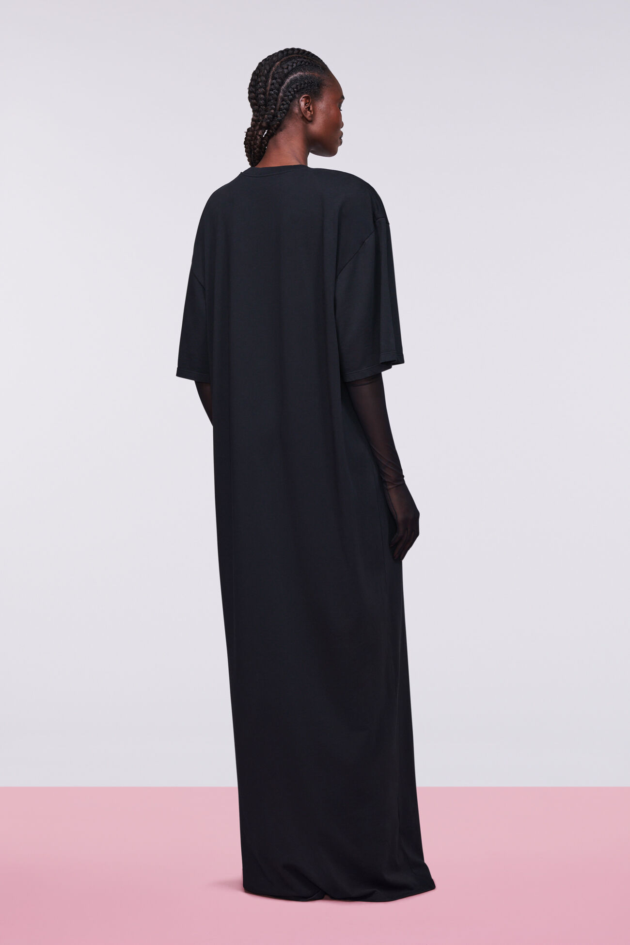 Mouth Graphic Maxi T-Dress Black