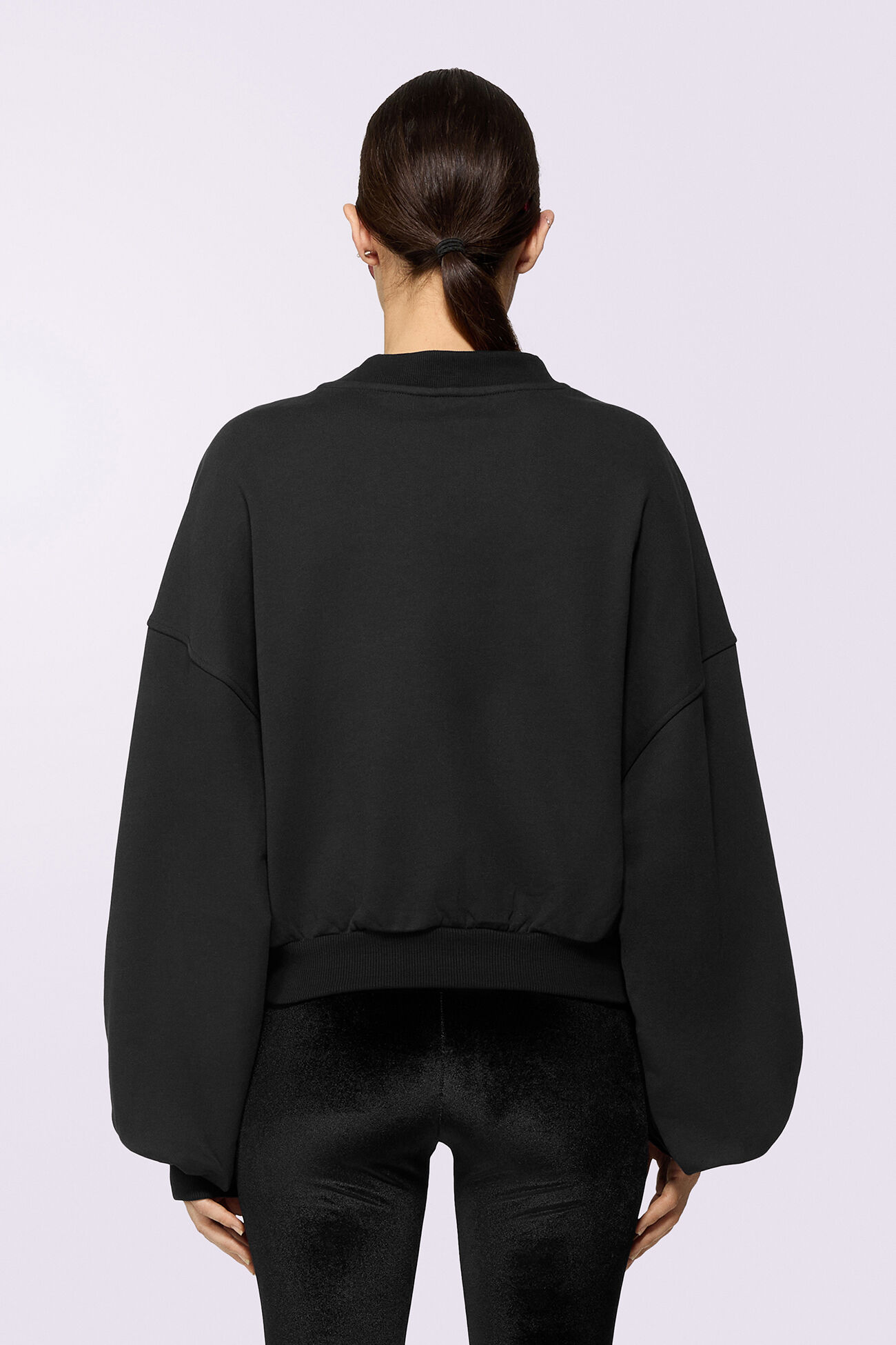 Cupid Love Club Crop Sweatshirt Black
