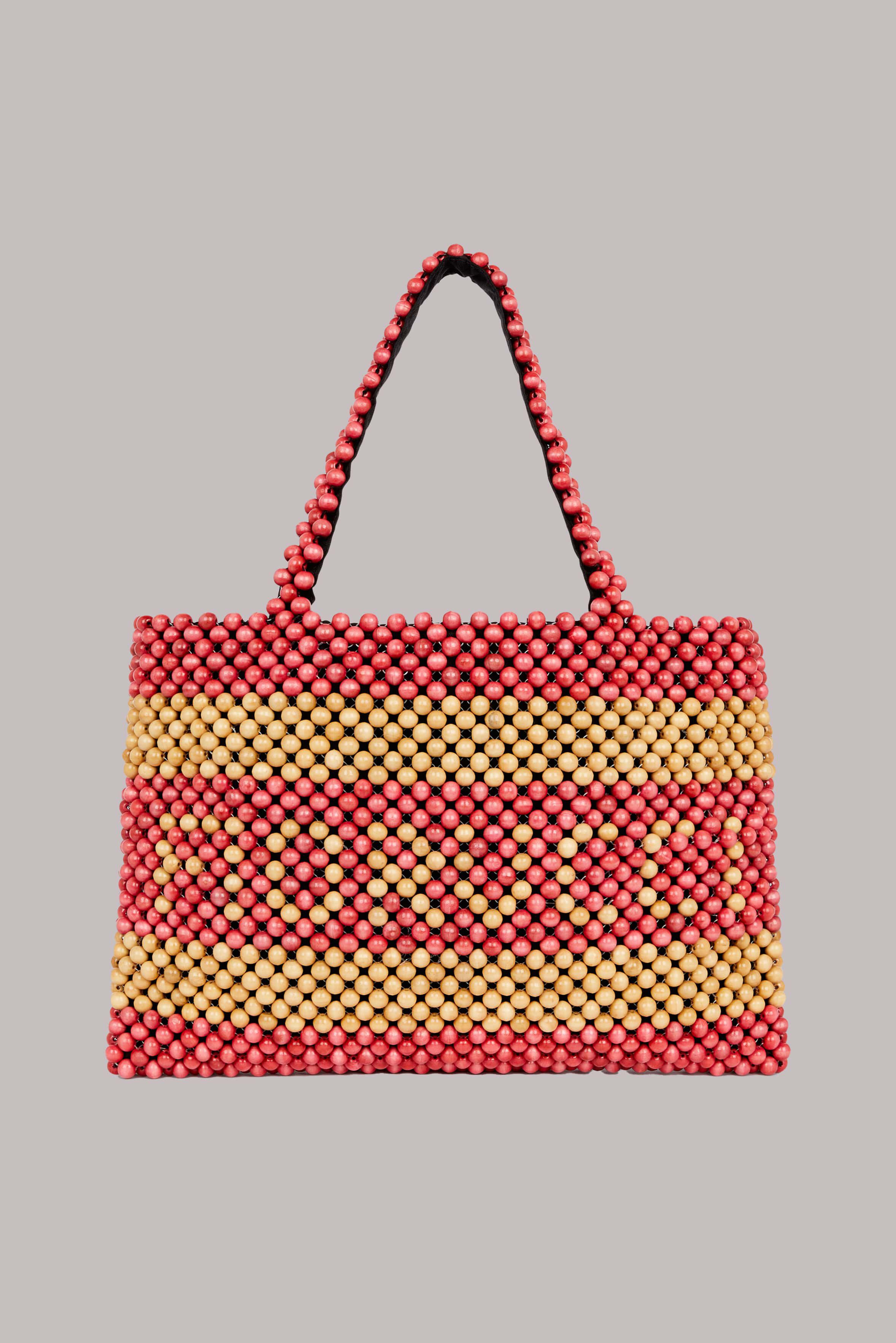 Beaded Logo Tote Bag Pink