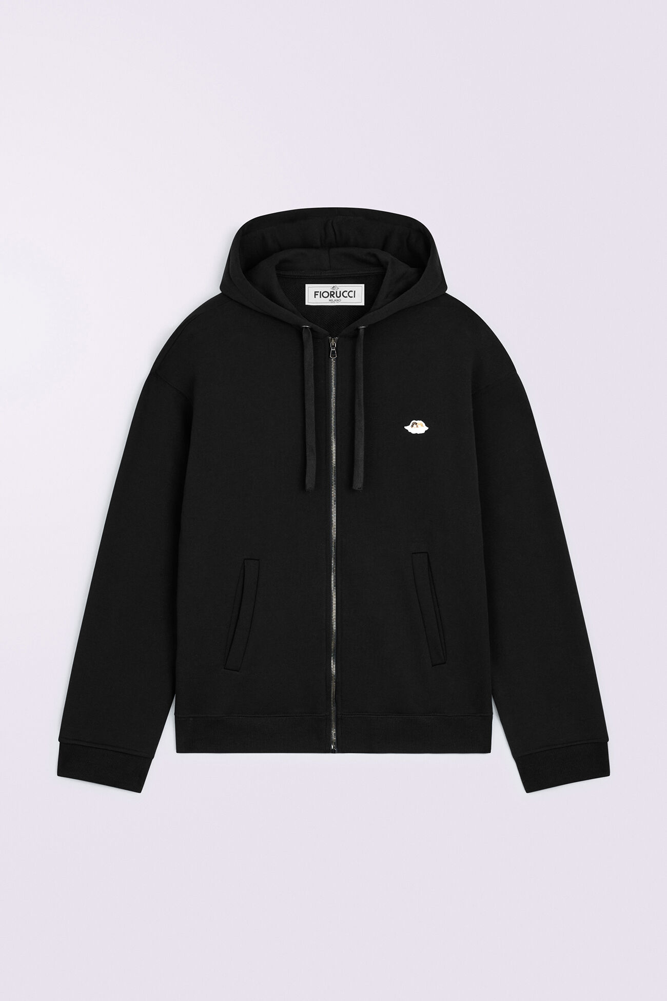 Angels Patch Zip-Up Hoodie Black