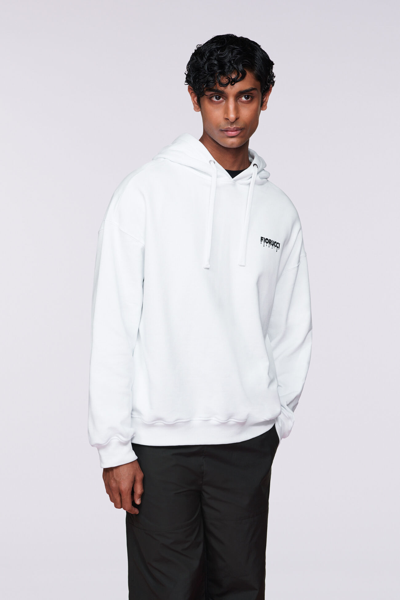 Unisex Melted Logo Hoodie White
