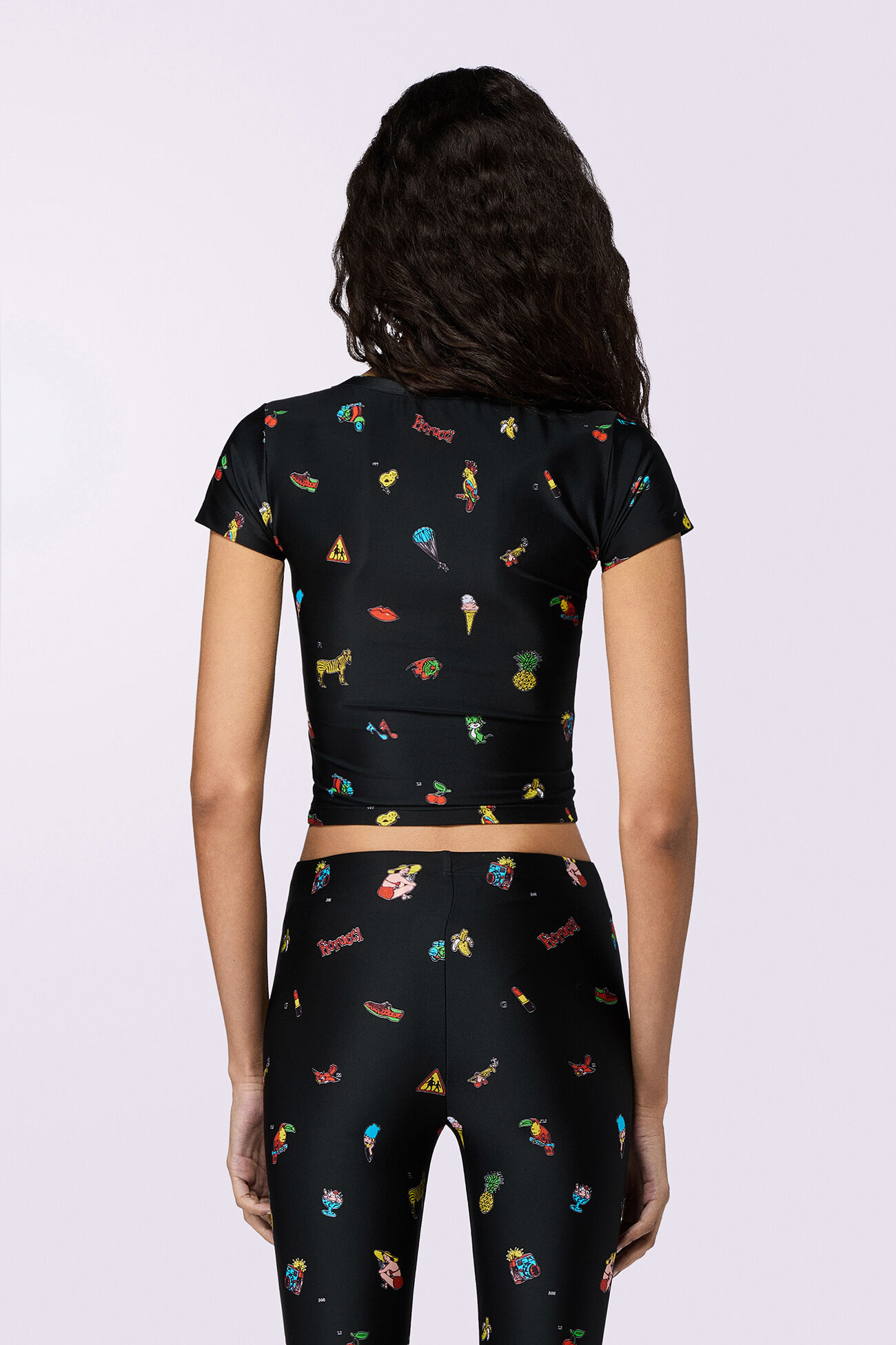 Toys Print Crop Top Black