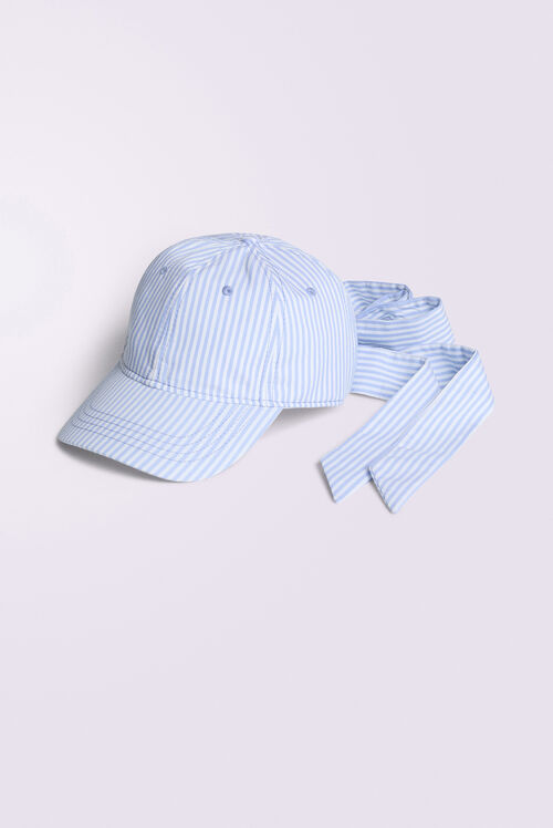 Stripe Tie Cap Blue