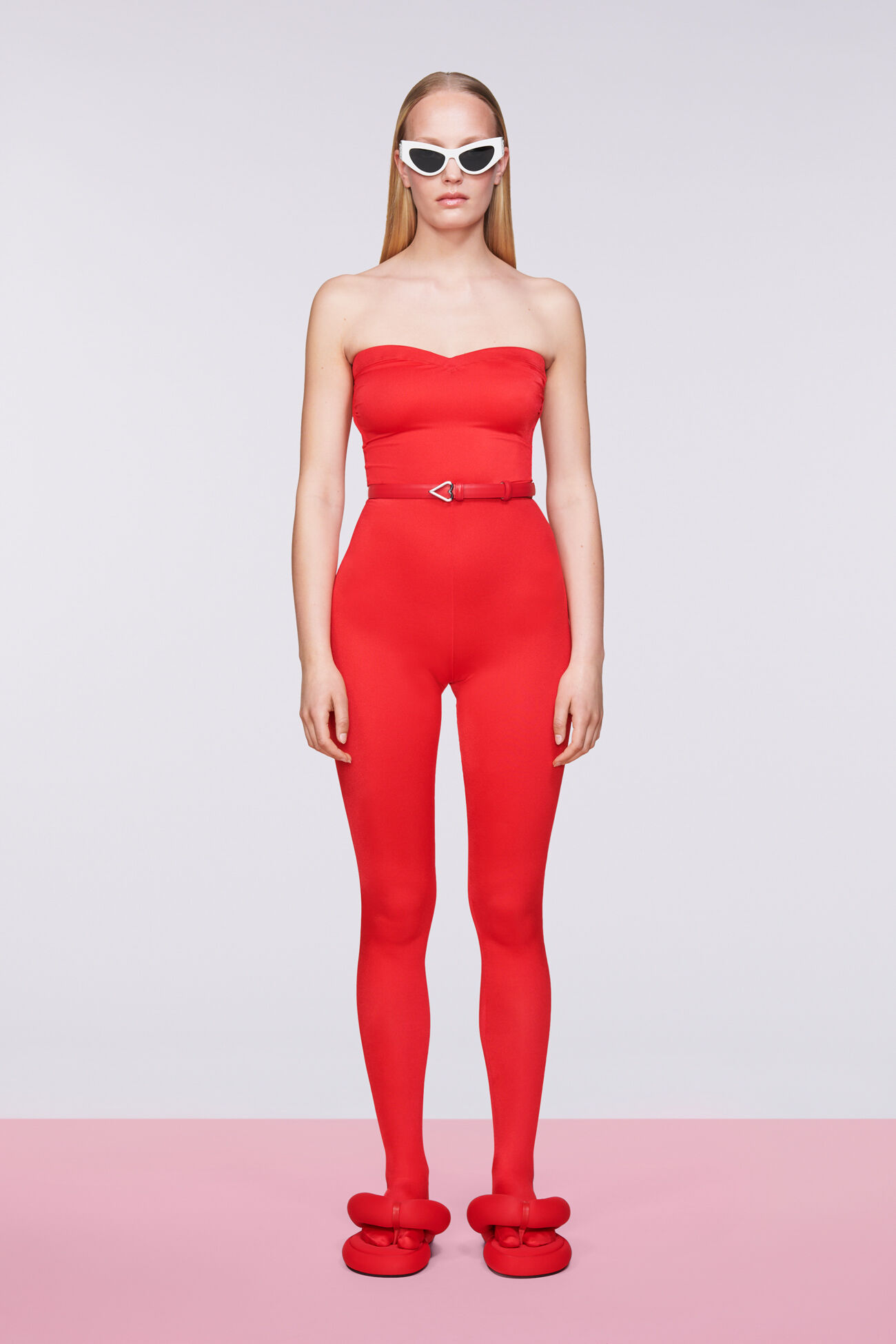 Footed Jumpsuit Red