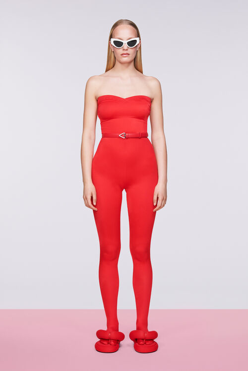 Footed Jumpsuit Red