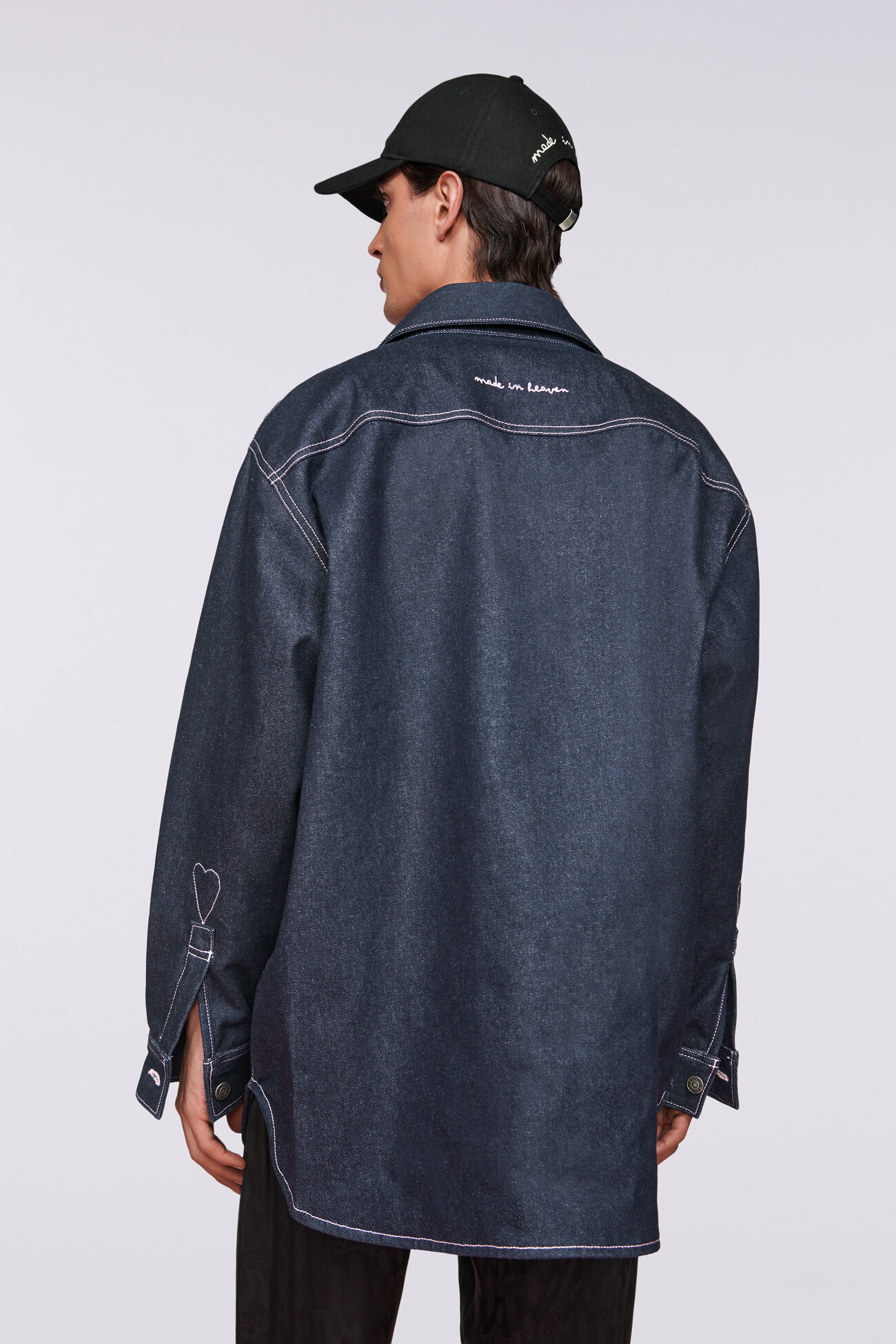 Embroidered Denim Overshirt Indigo