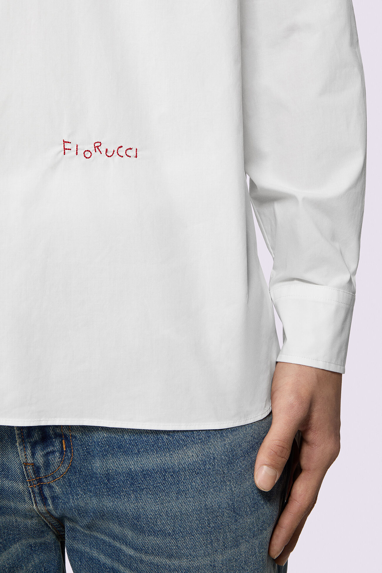 Unisex Embroidered Heart Shirt Red