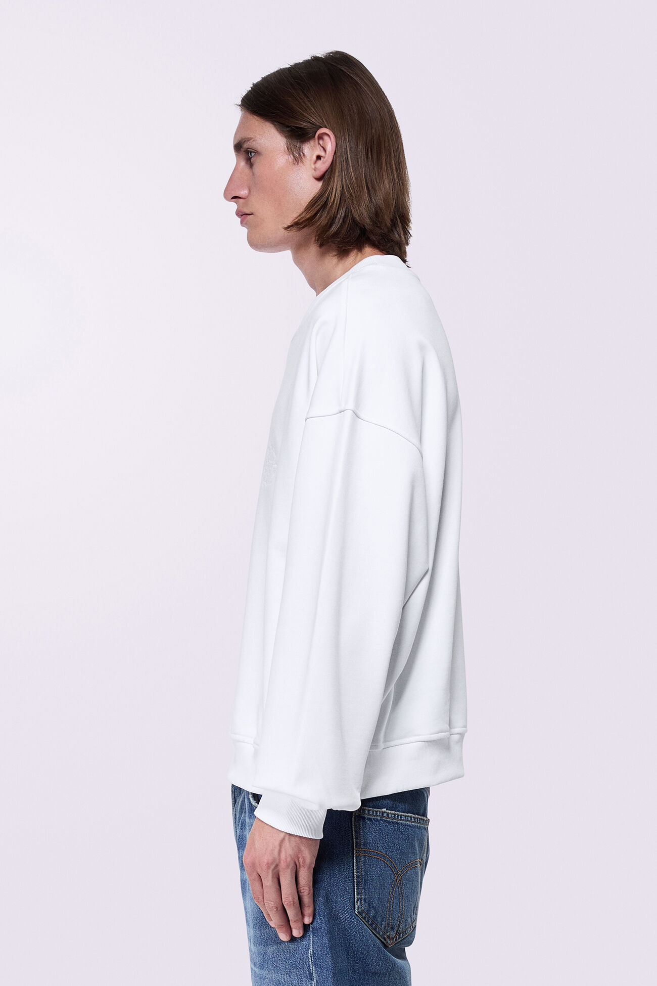 Unisex Angels Embroidered Sweatshirt White