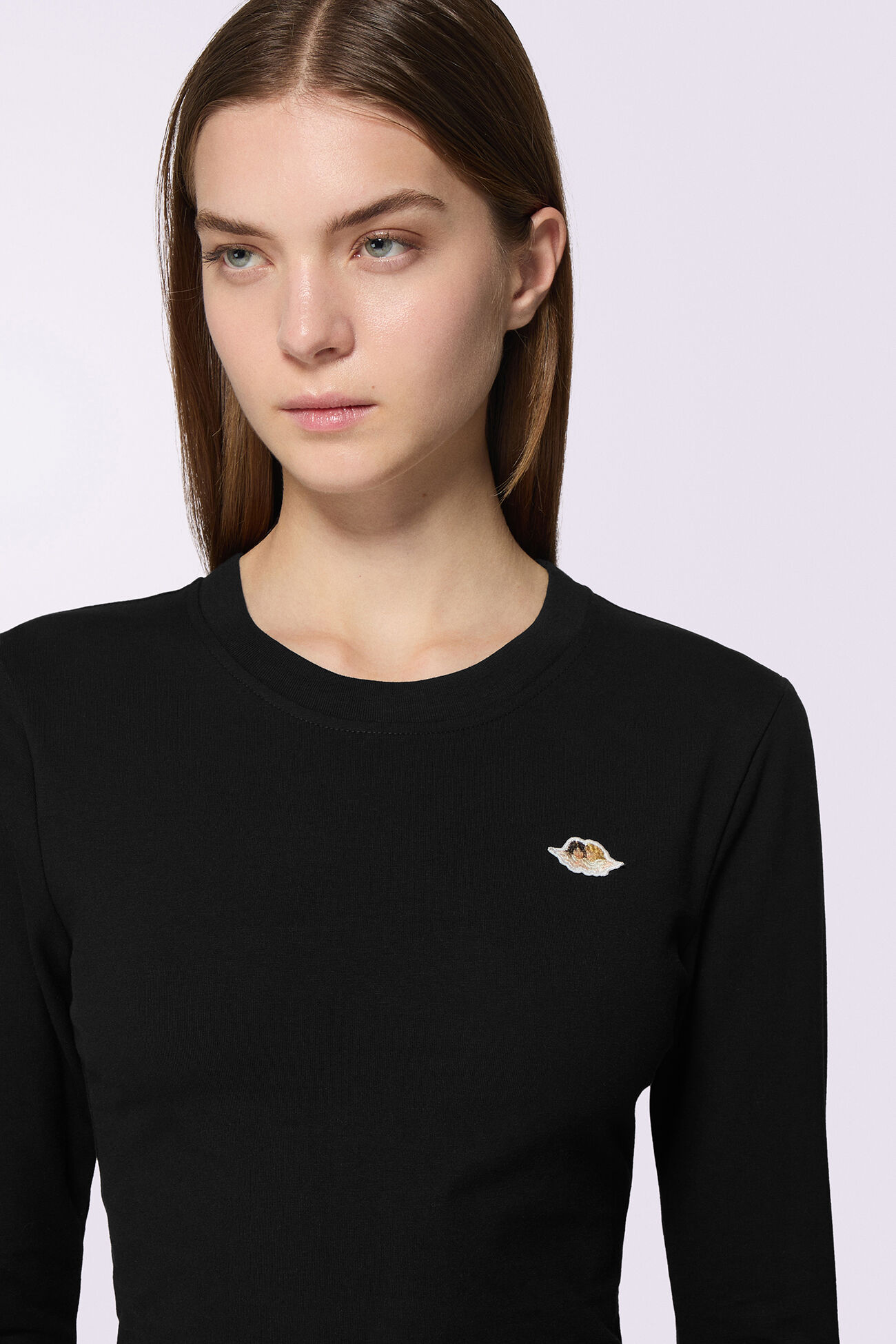 Angels Patch Long Sleeve Top Black