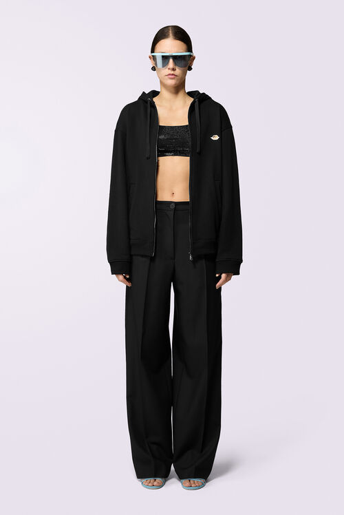 Tailored Wide Leg Trousers Black