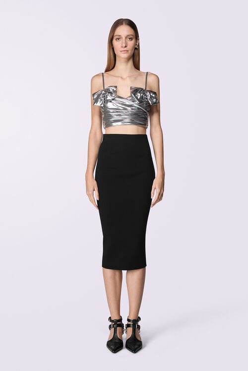 Metallic Bow Bralette Silver