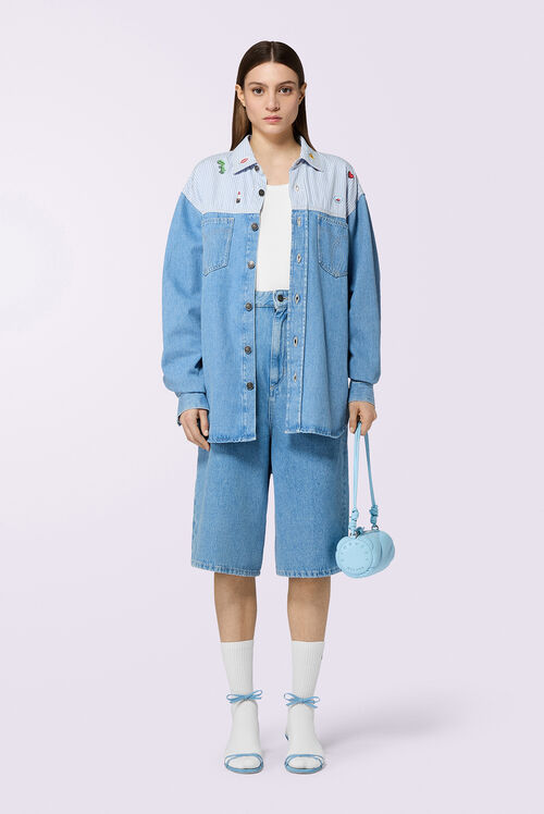 Denim Bermuda Shorts Baby Blue