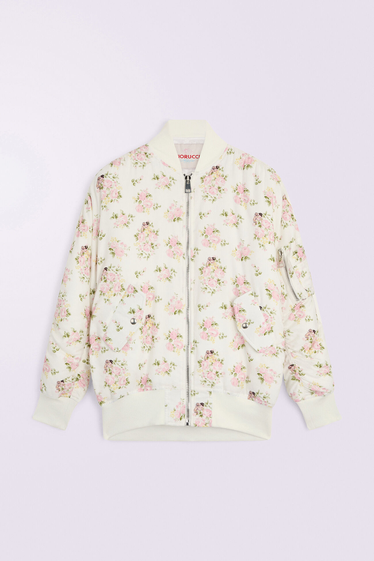 Floral Angel Bomber Jacket White