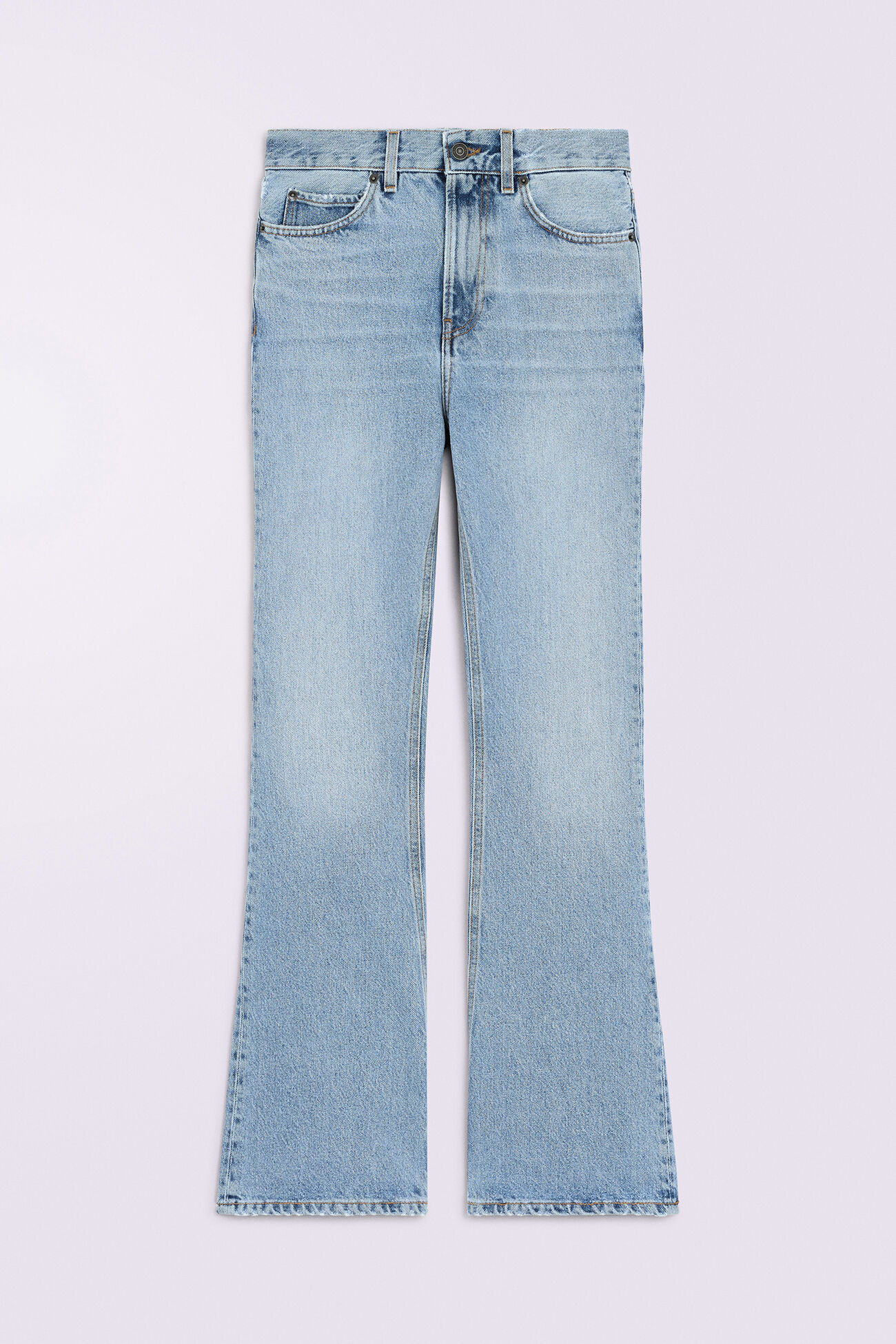Unisex Heart Flare Jeans Light Blue