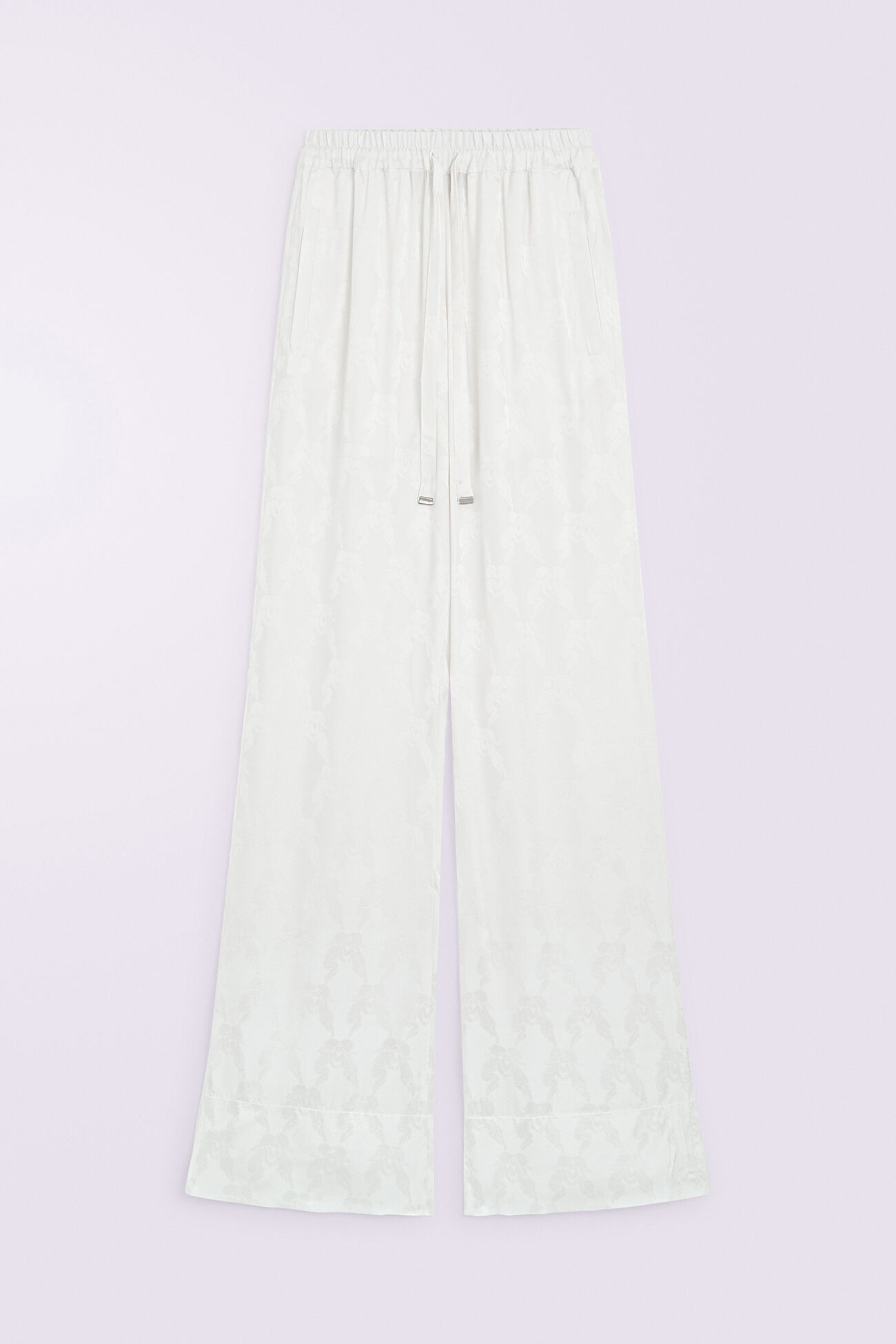 Kissing Angels Jacquard Trousers White