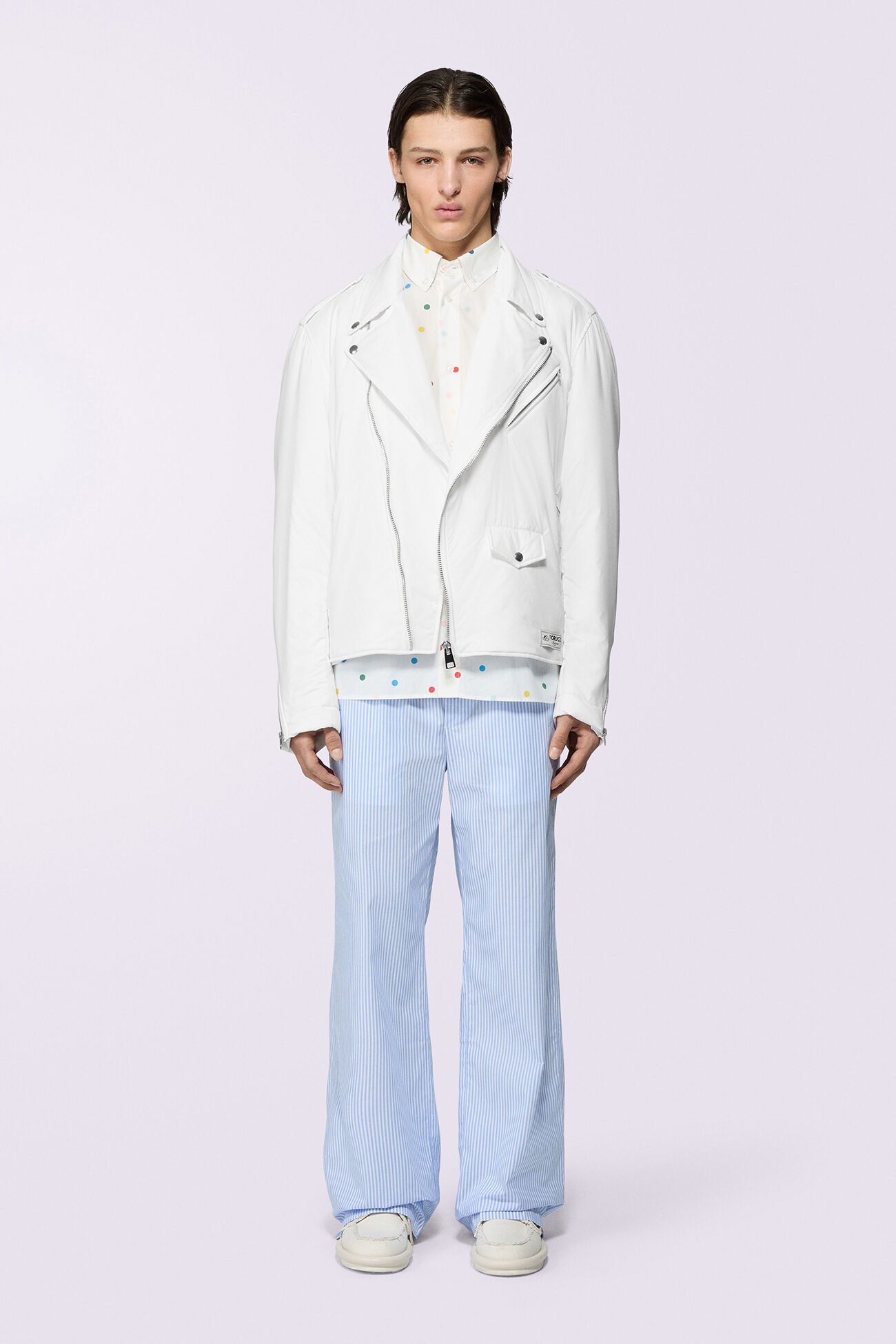 Unisex Padded Biker Jacket White