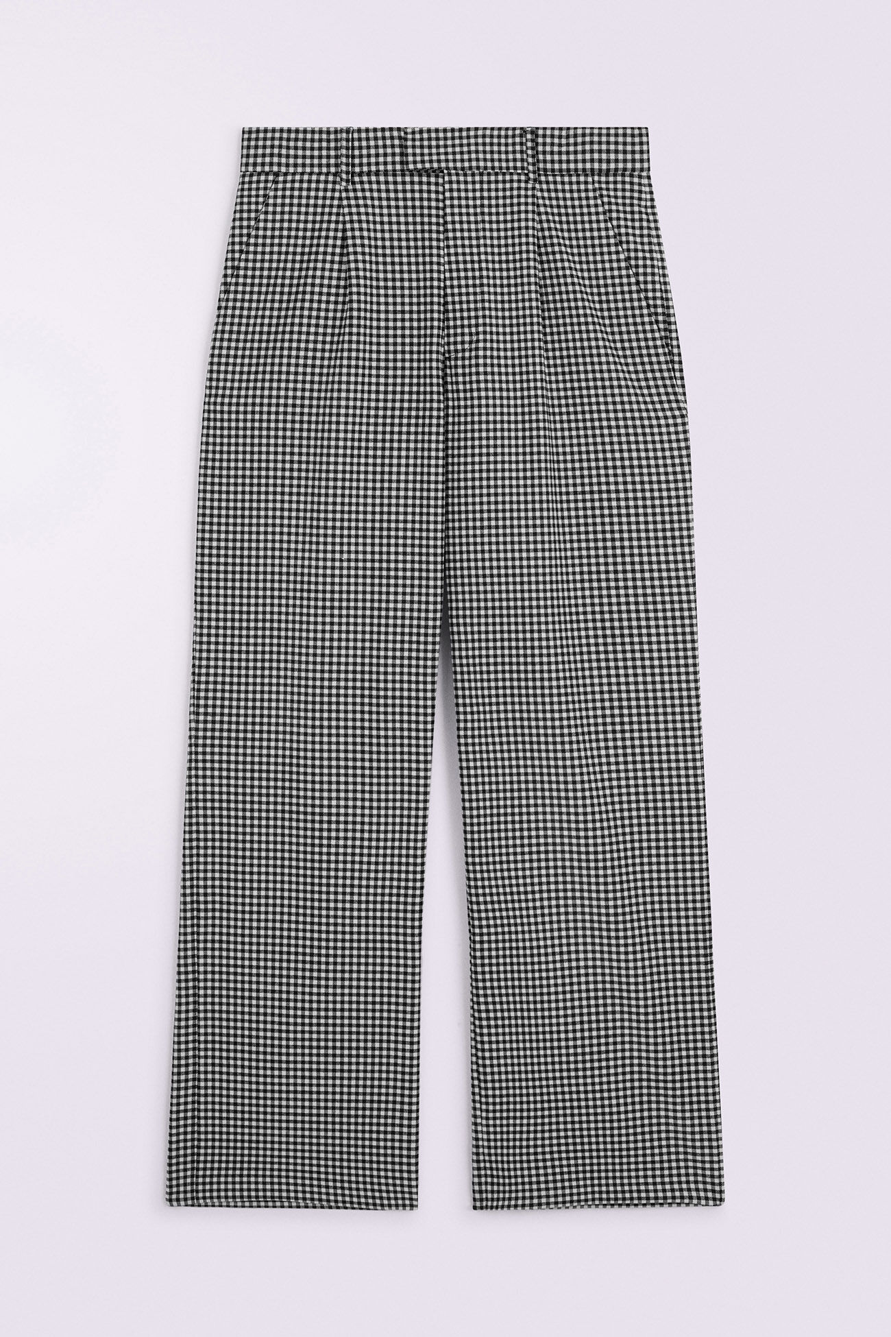 Gingham Trousers Black