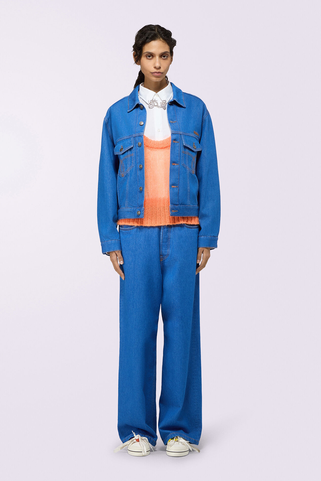 Logo Denim Jacket Ocean Blue