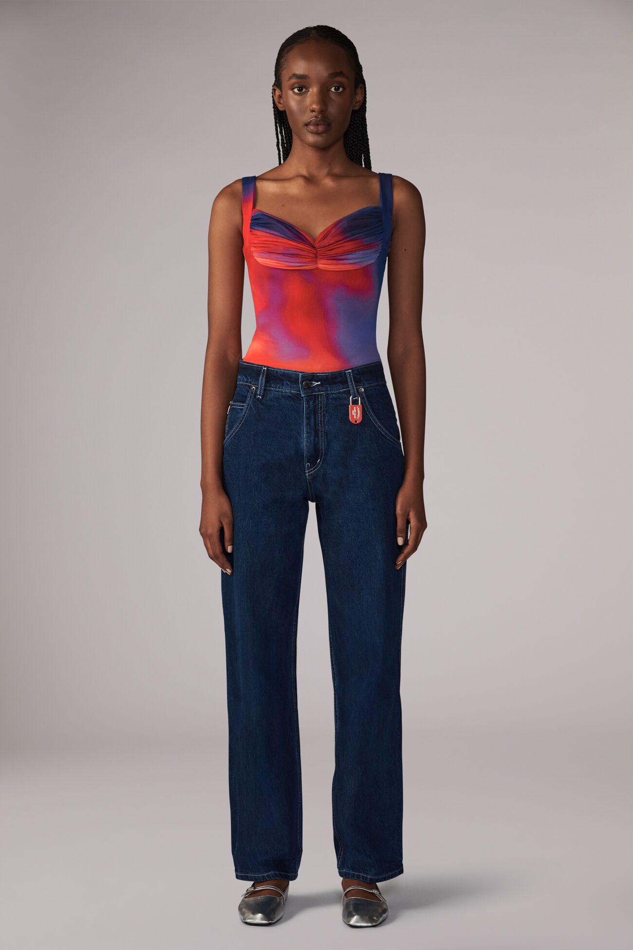 Flower Blur Gloria Top Red
