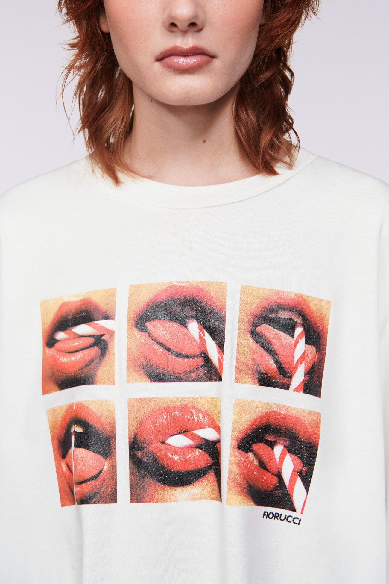 Unisex Mouth Graphic T-Shirt White