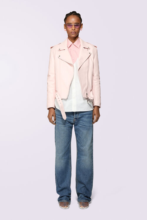 Leather Biker Jacket Pink