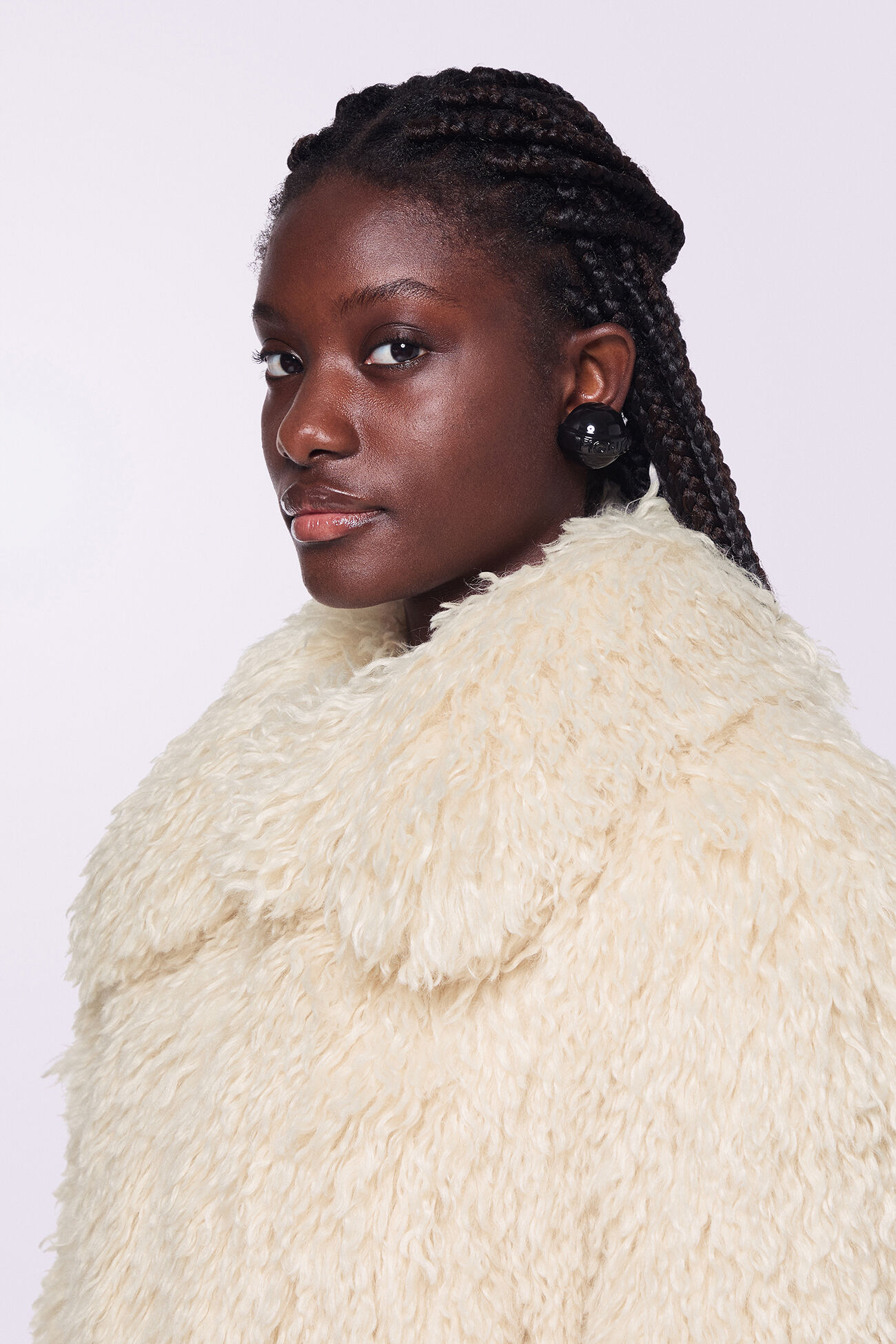 Fiorucci Official Online Store Unisex Faux Fur Jacket Cream Fiorucci
