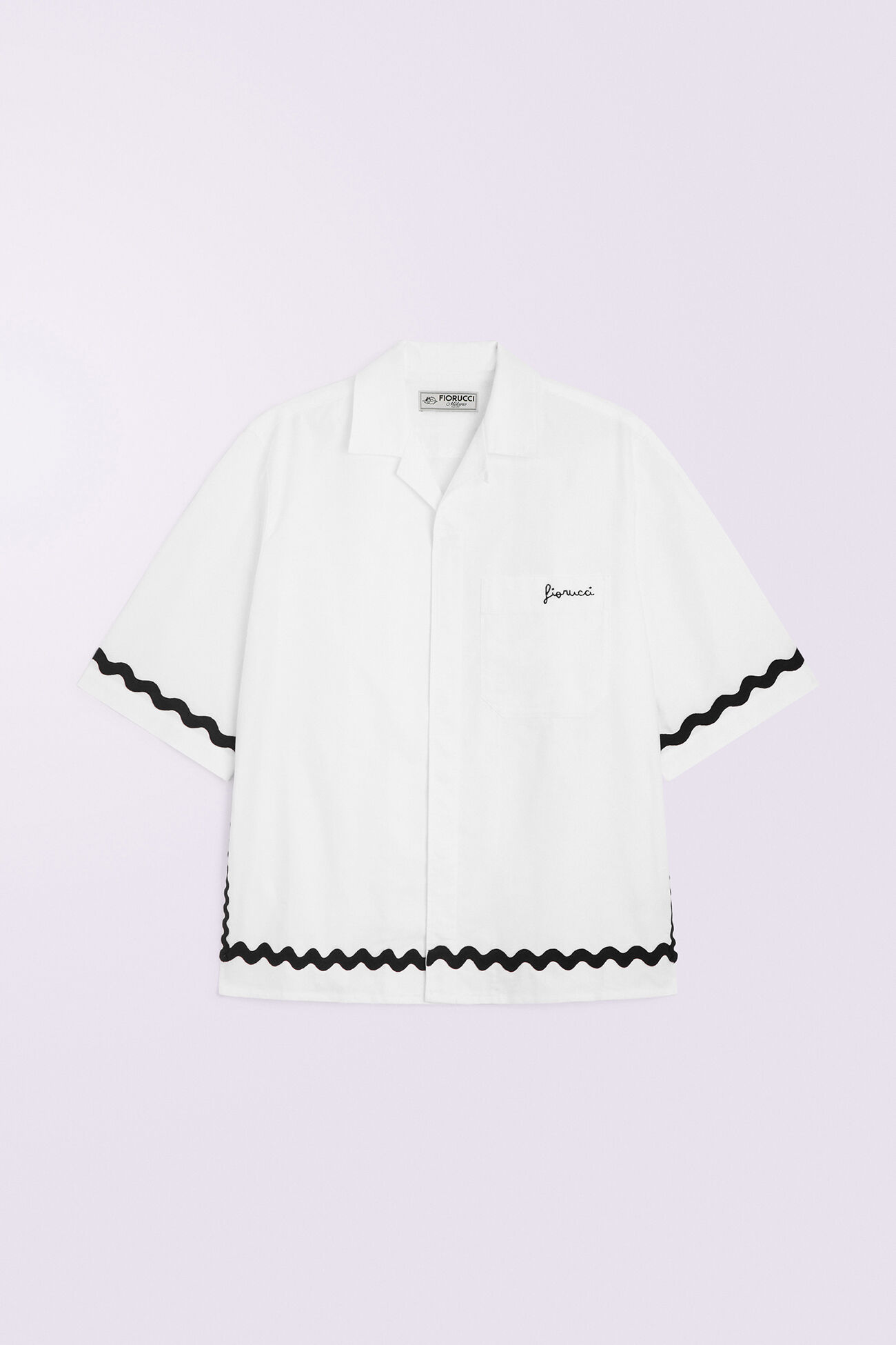 Embroidered Bowling Shirt White