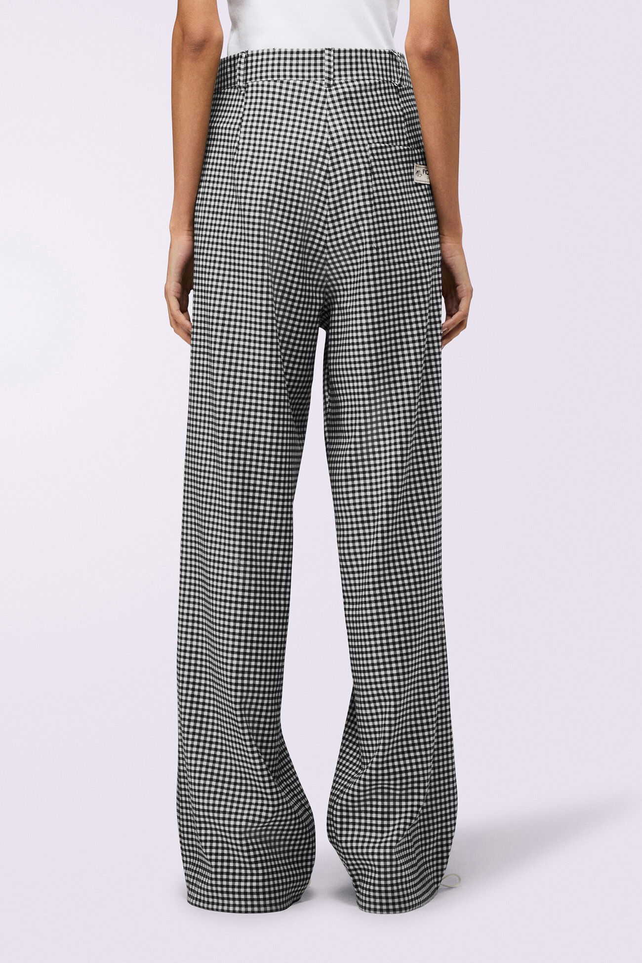 Gingham Trousers Black