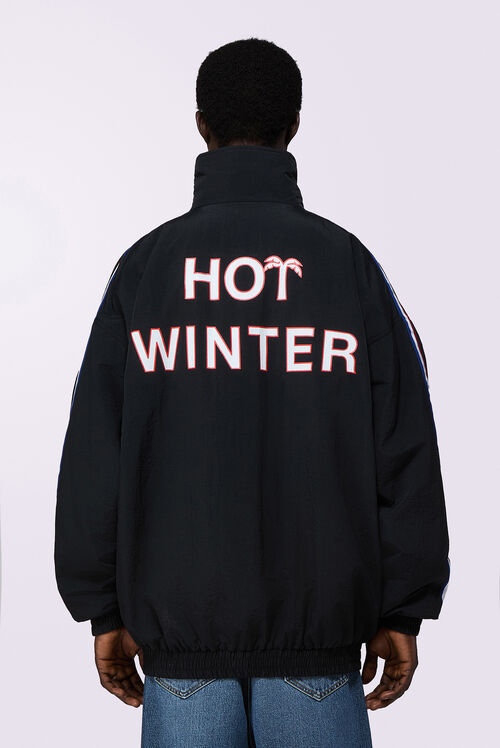 Hot Winter Tricolor Stripe Jacket Black