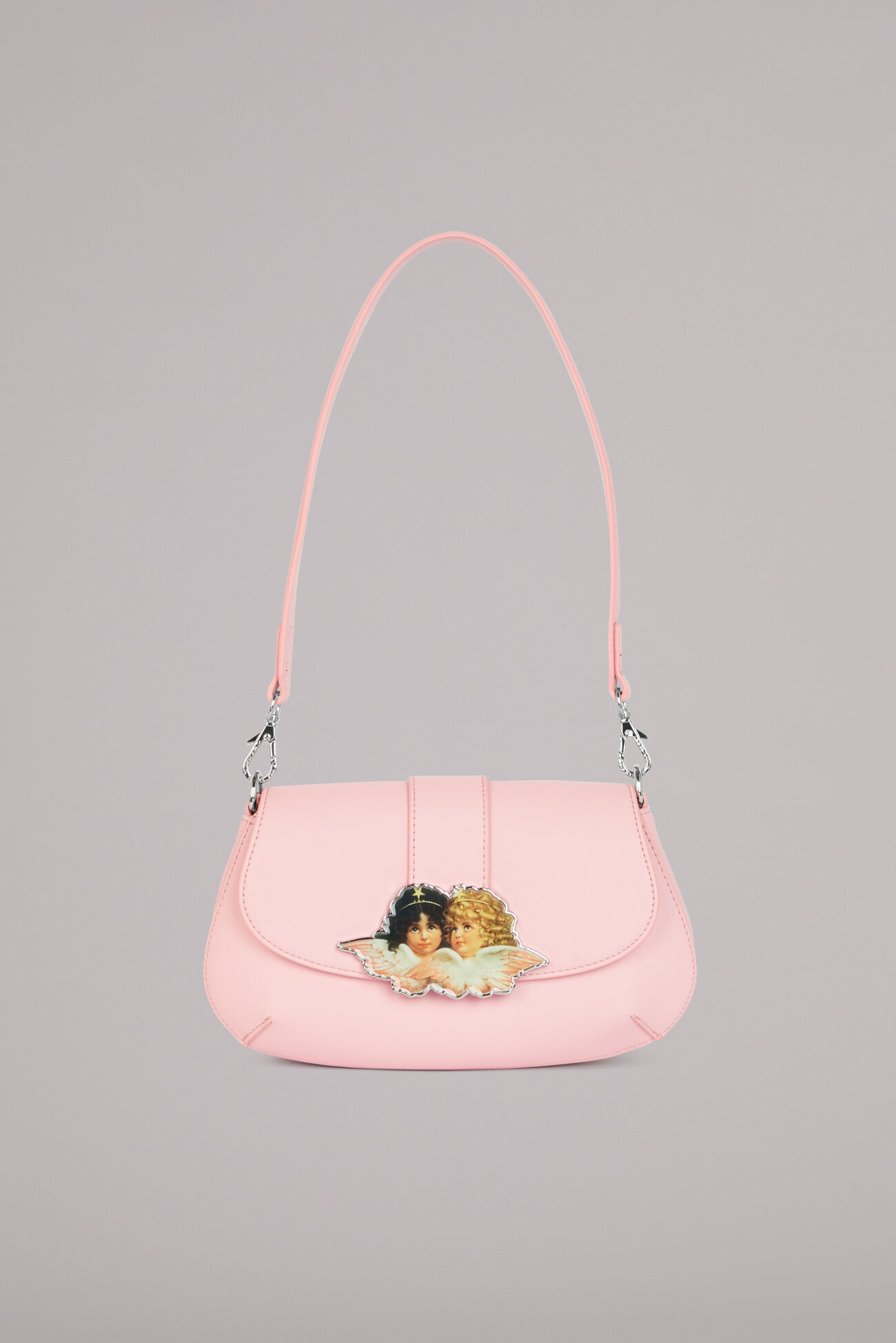Angels Plaque Shoulder Bag Pink