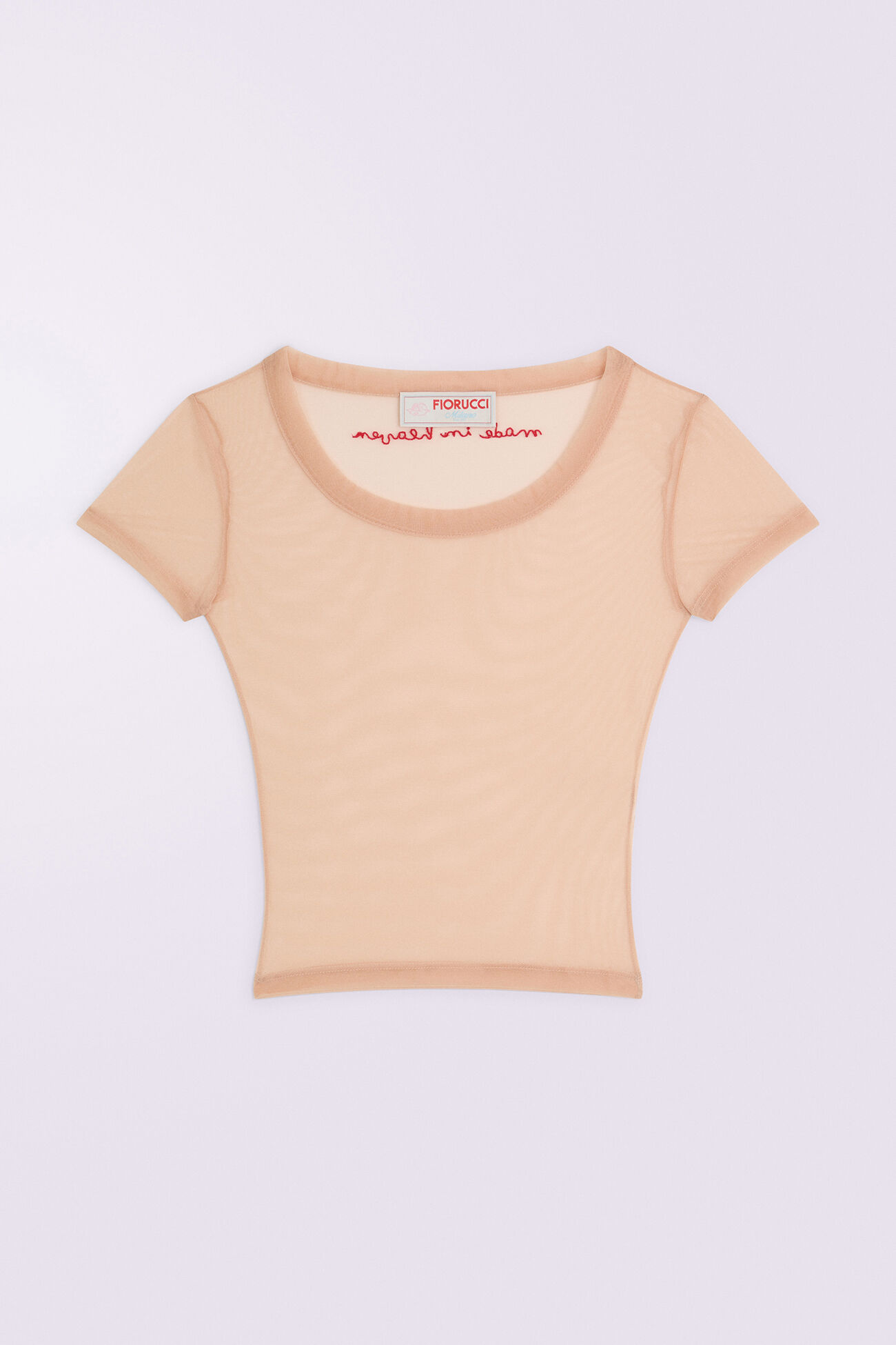 Tulle Crop Top Beige
