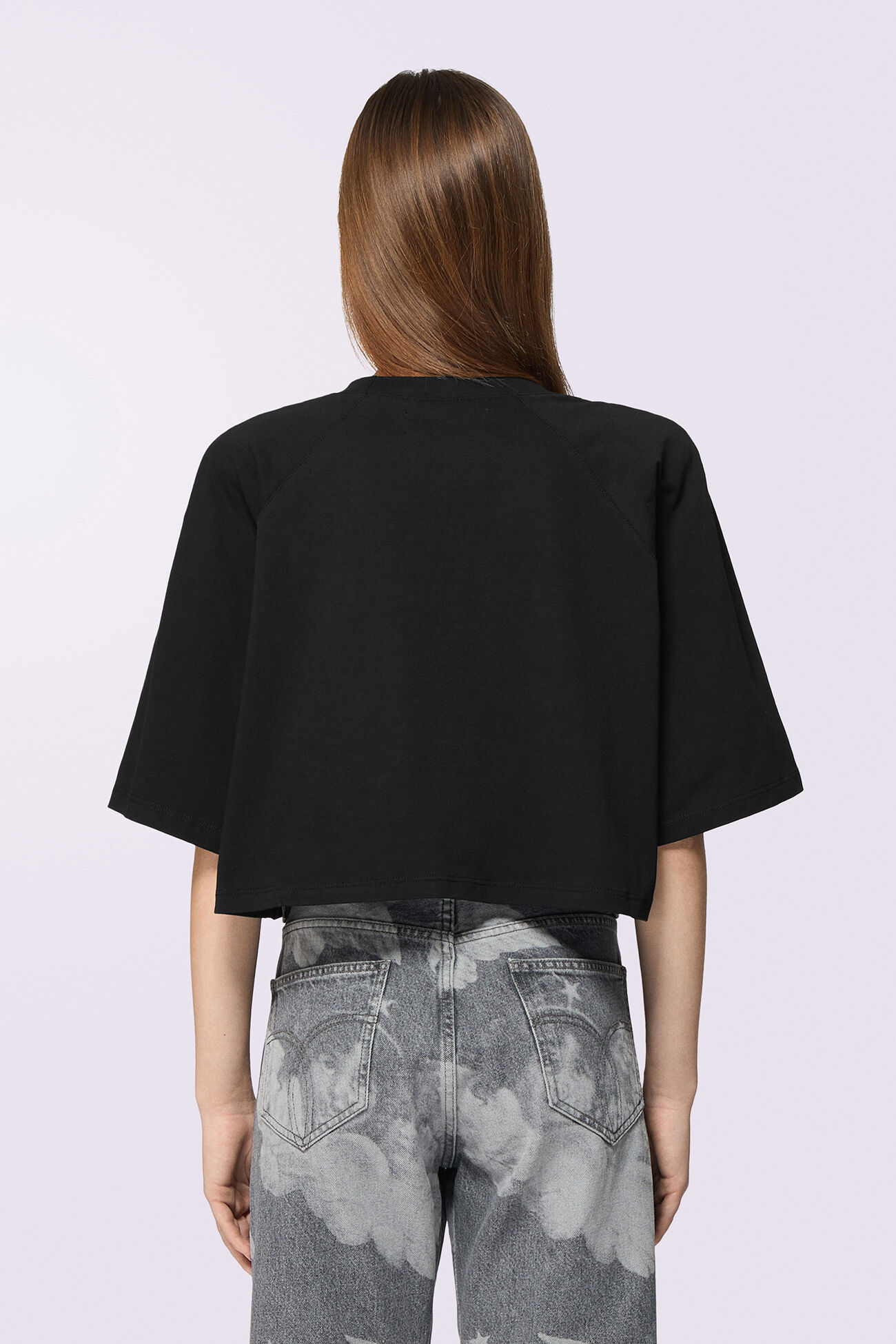 Logo Patch Crop T-Shirt Black
