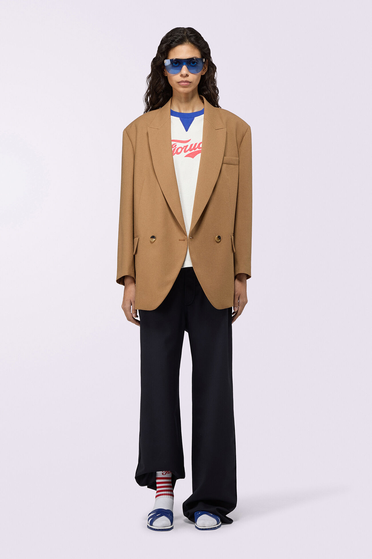 Varsity Logo Regular T-Shirt Cream